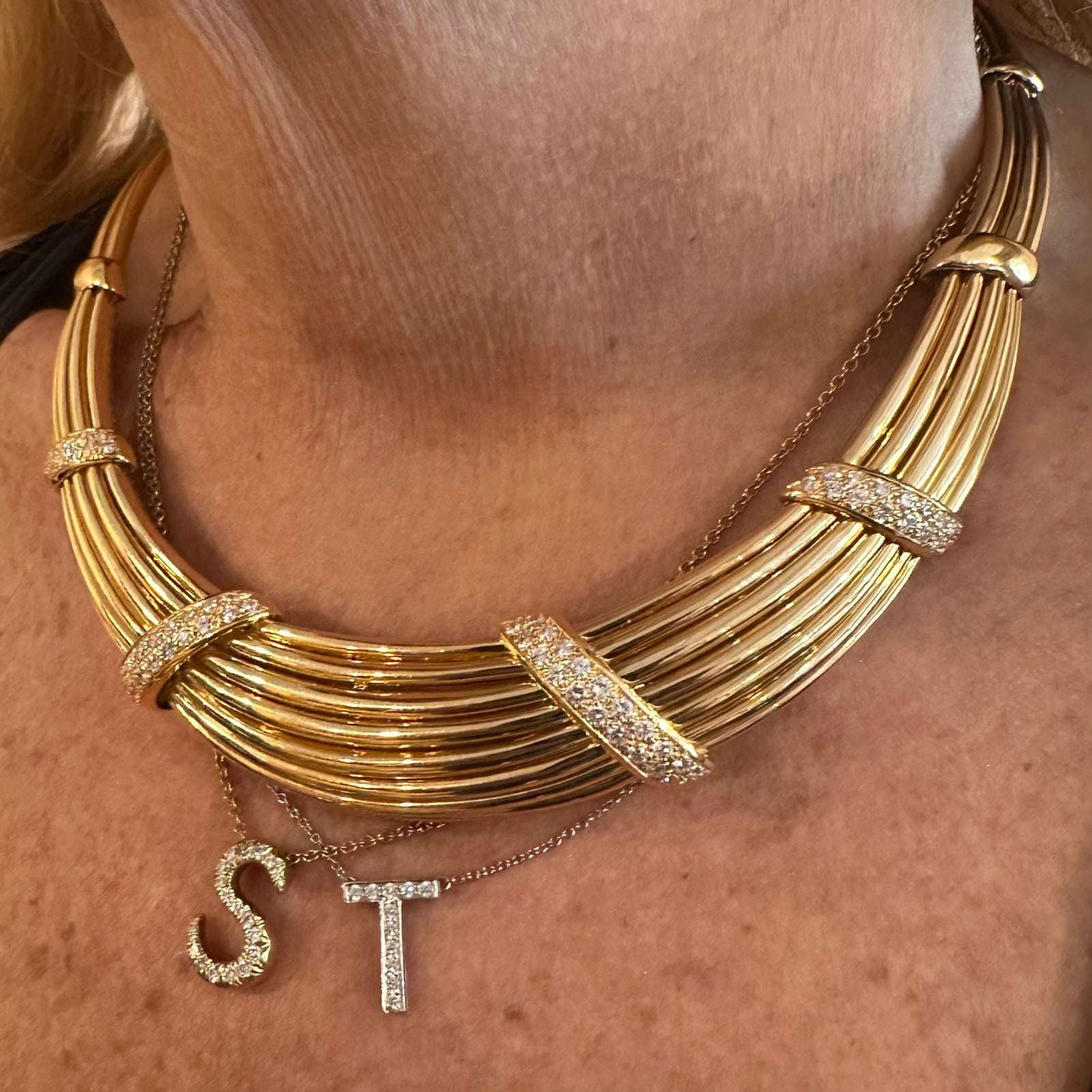 Van Cleef & Arpels Jewelry & Watches:Fine Jewelry:Necklaces & Pendants Vintage! Authentic Van Cleef & Arpels 18k Yellow Gold Diamond Choker Necklace