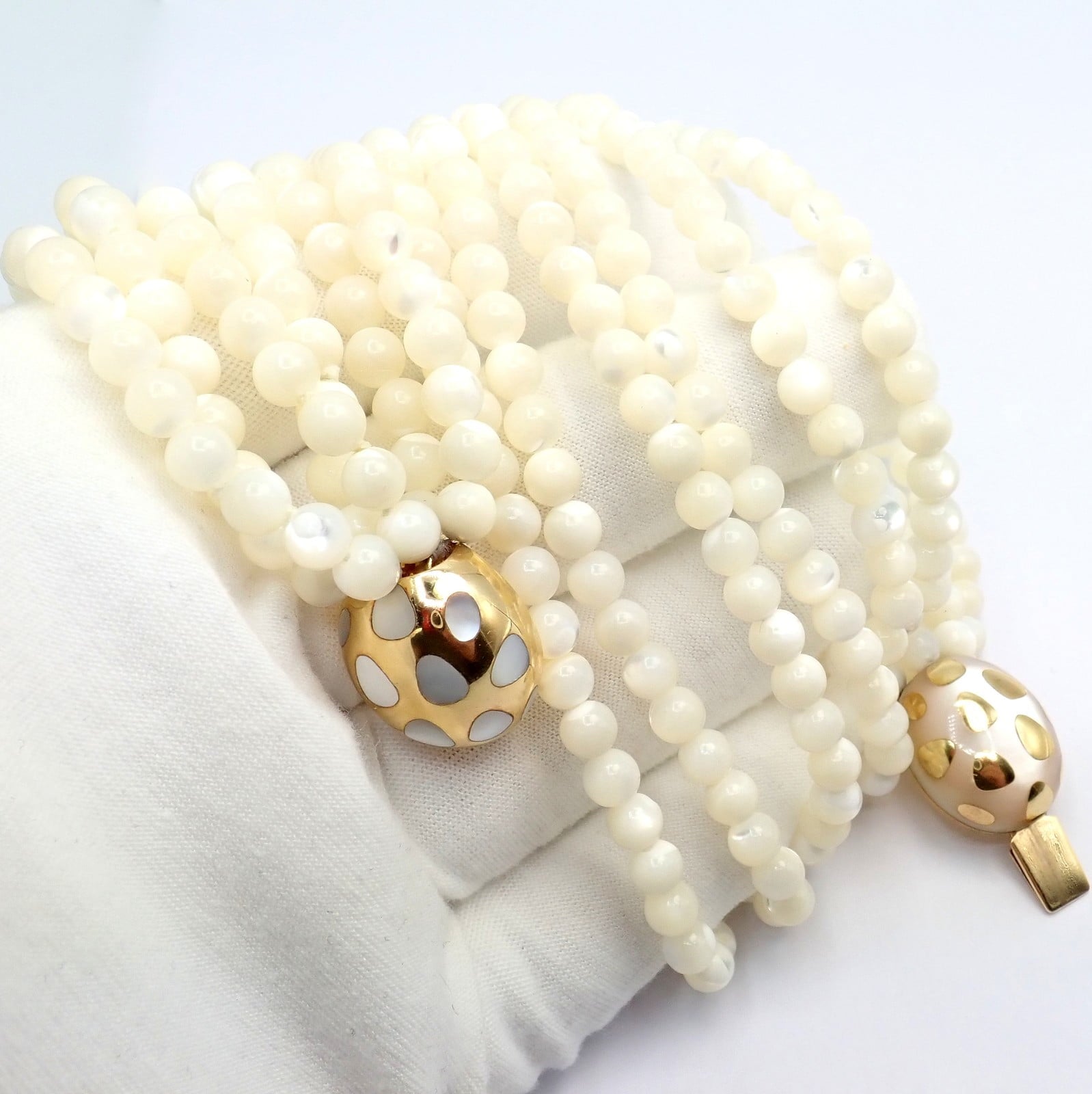 Tiffany & Co. Jewelry & Watches:Fine Jewelry:Necklaces & Pendants Tiffany & Co Cummings 18k Gold Mother Of Pearl Bead Positive Torsade Necklace