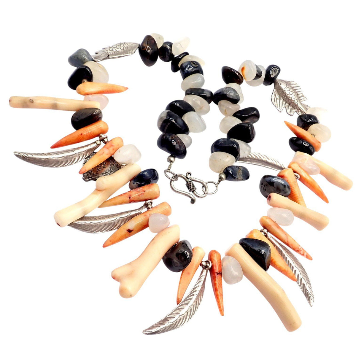 Buccellati Jewelry & Watches:Fine Jewelry:Necklaces & Pendants Rare! Mario Buccellati Free Time Silver Large Flying Fish Feather Coral Necklace
