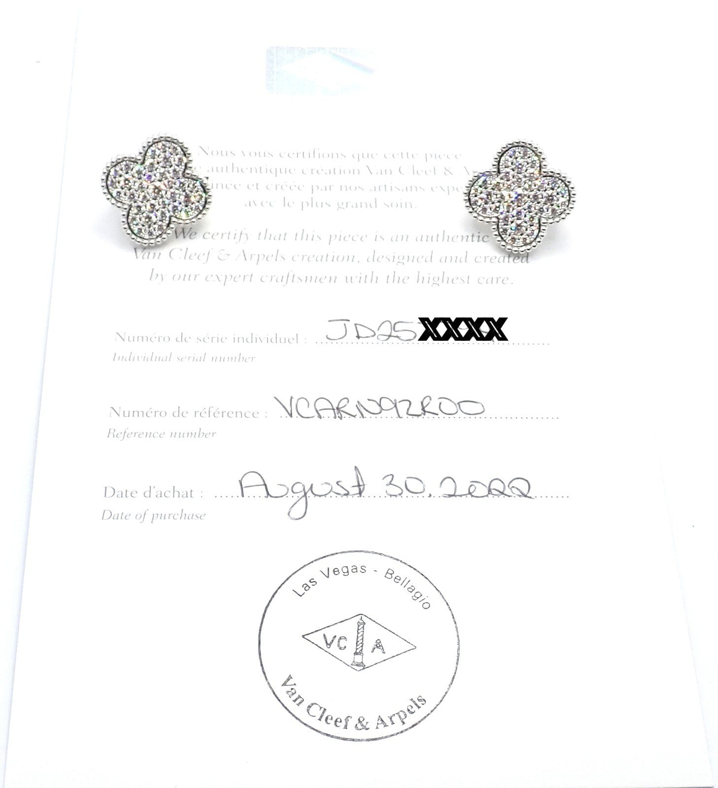 Van Cleef & Arpels Jewelry & Watches:Fine Jewelry:Earrings Authentic! Van Cleef & Arpels 18k White Gold Magic Alhambra Diamond Earrings