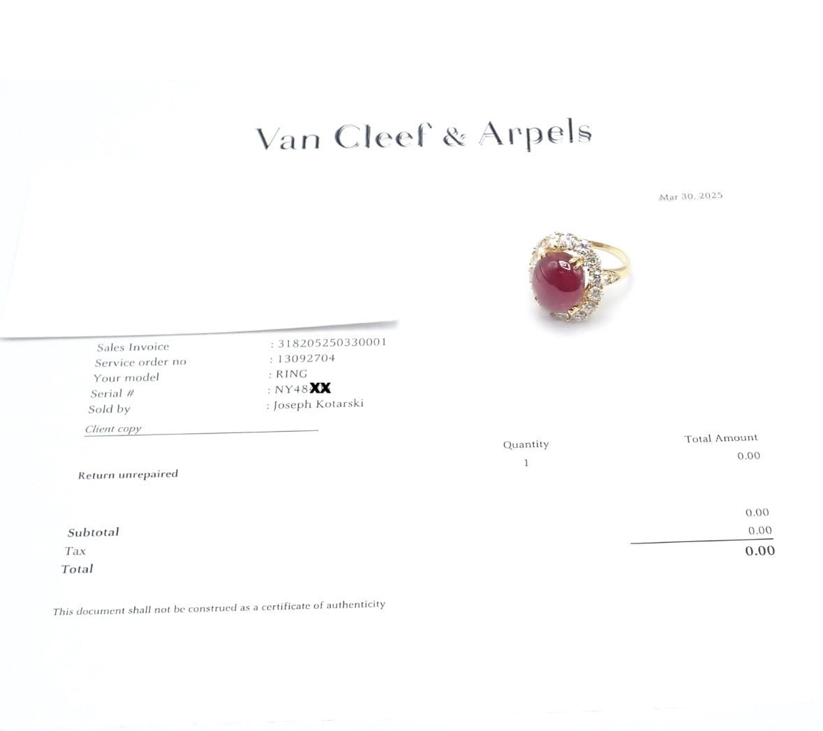 Van Cleef & Arpels Jewelry & Watches:Fine Jewelry:Rings Van Cleef & Arpels 18k Gold Large Cabochon Burmese No Heat Ruby Diamond Ring GIA