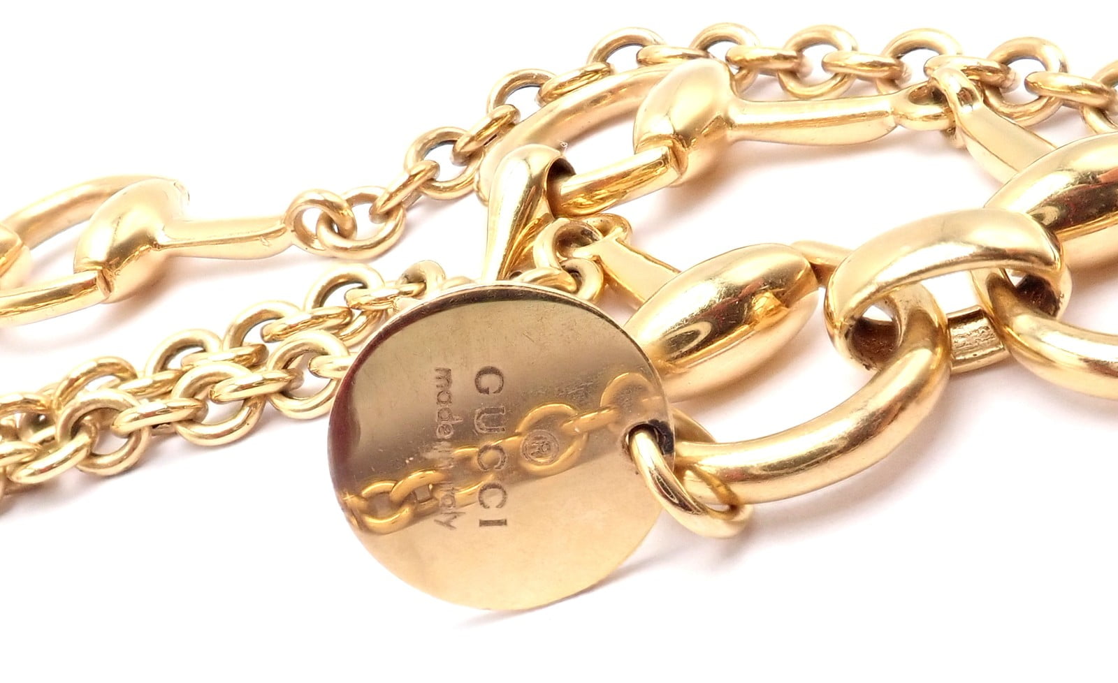 Gucci Jewelry & Watches:Fine Jewelry:Necklaces & Pendants Authentic! Gucci Equestrian 18k Yellow Gold 36" Long Horsebit Link Necklace