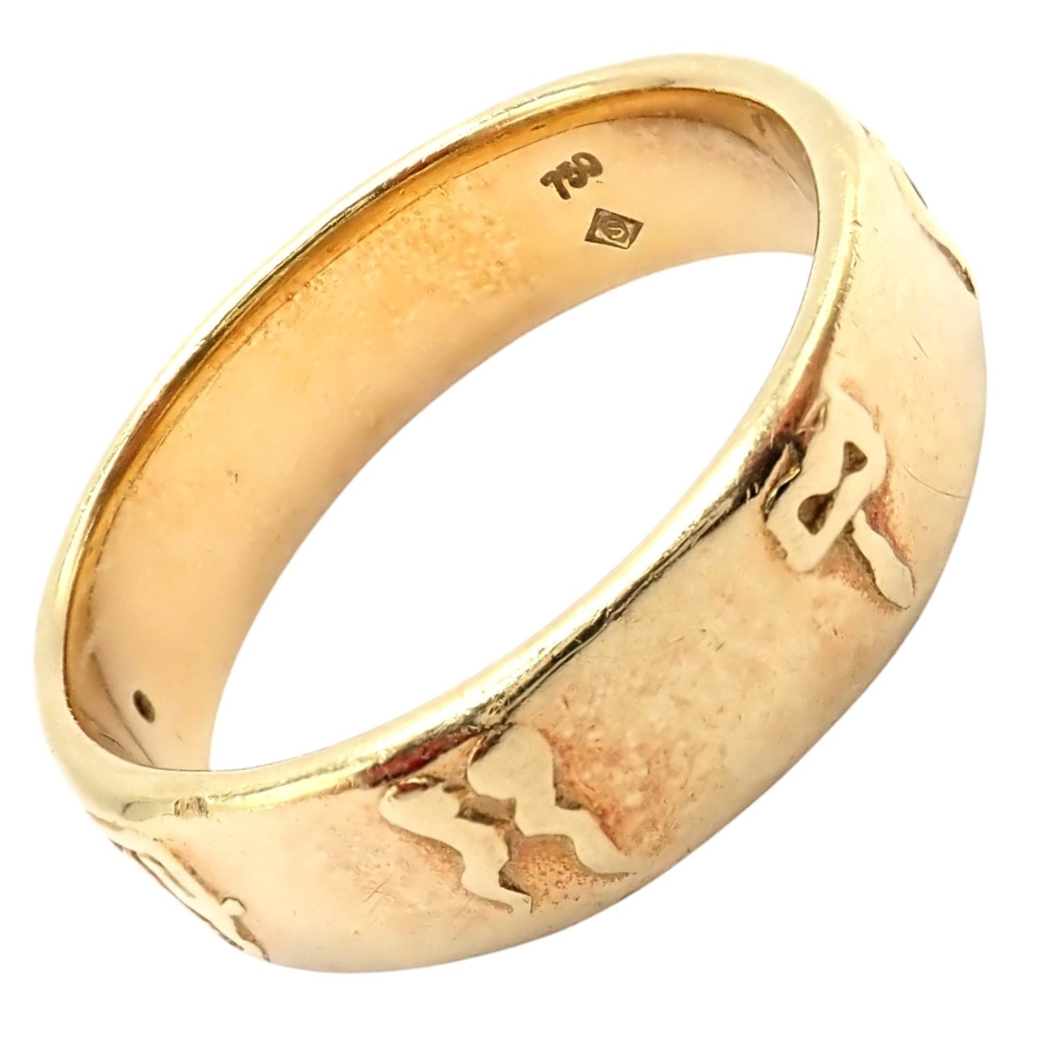 H.Stern Jewelry & Watches:Fine Jewelry:Rings Authentic! H. Stern 18k Yellow Gold Diamond Glyph Band Ring sz 7