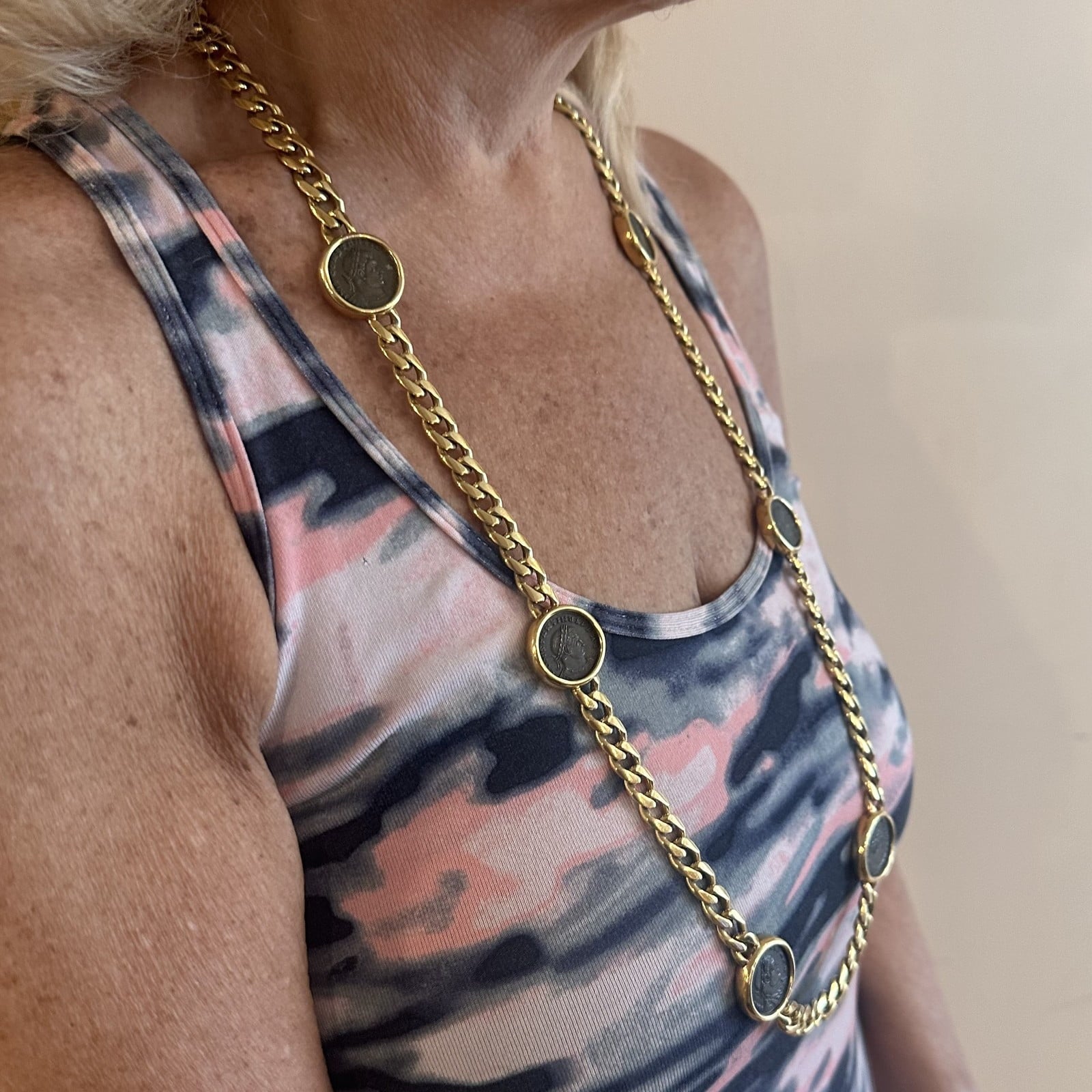 Bvlgari Jewelry & Watches:Fine Jewelry:Necklaces & Pendants Bvlgari Bulgari 18k Yellow Gold Antique 8 Coin Monete 32" Long Link Necklace