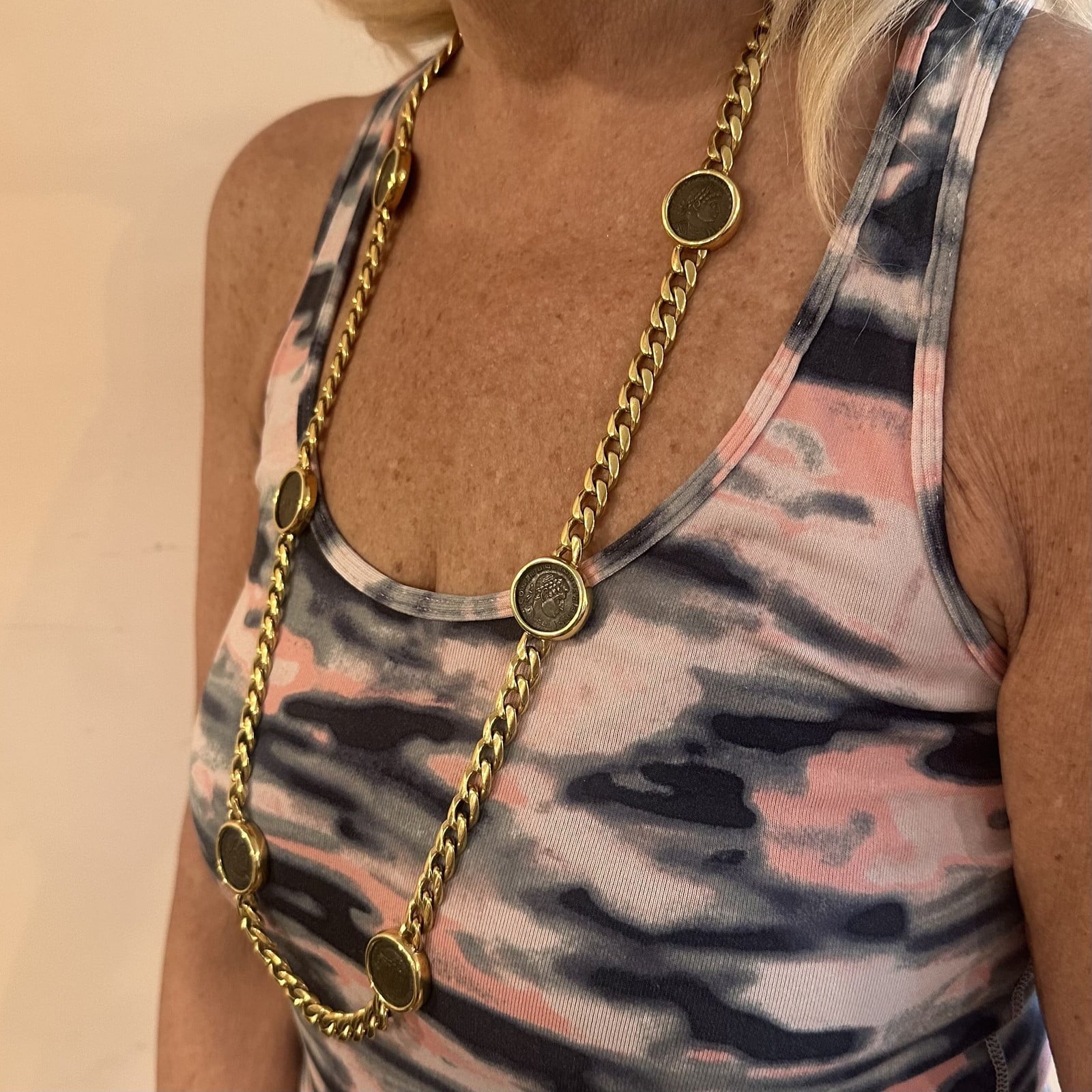 Bvlgari Jewelry & Watches:Fine Jewelry:Necklaces & Pendants Bvlgari Bulgari 18k Yellow Gold Antique 8 Coin Monete 32" Long Link Necklace