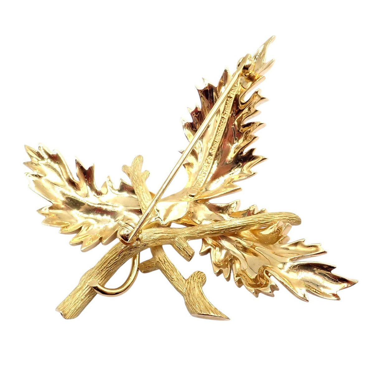 Tiffany & Co. Jewelry & Watches:Fine Jewelry:Brooches & Pins Vintage Tiffany & Co Schlumberger 18k Yellow Gold Large Leaf Brooch Pin