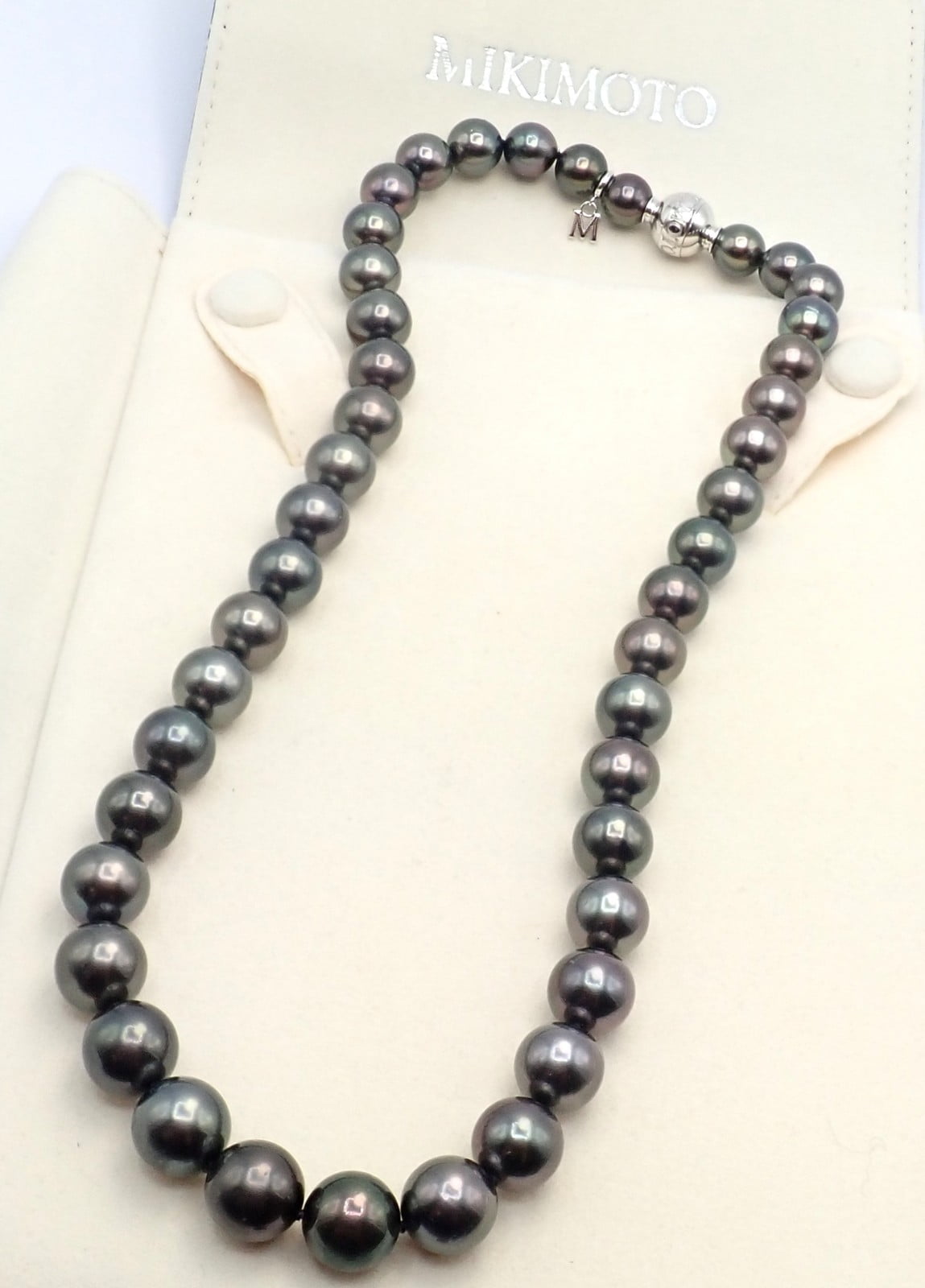 Mikimoto Jewelry & Watches:Fine Jewelry:Necklaces & Pendants Mikimoto 18k White Gold Diamond Large Tahitian South Sea Pearl Strand Necklace