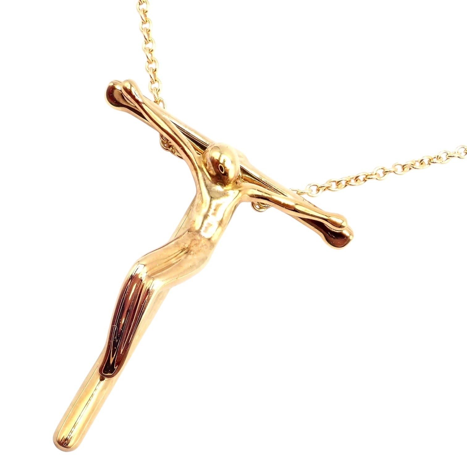 Tiffany & Co. Jewelry & Watches:Fine Jewelry:Necklaces & Pendants Vintage! Tiffany & Co Peretti 18k Gold Jesus Rosary Cross Pendant Necklace