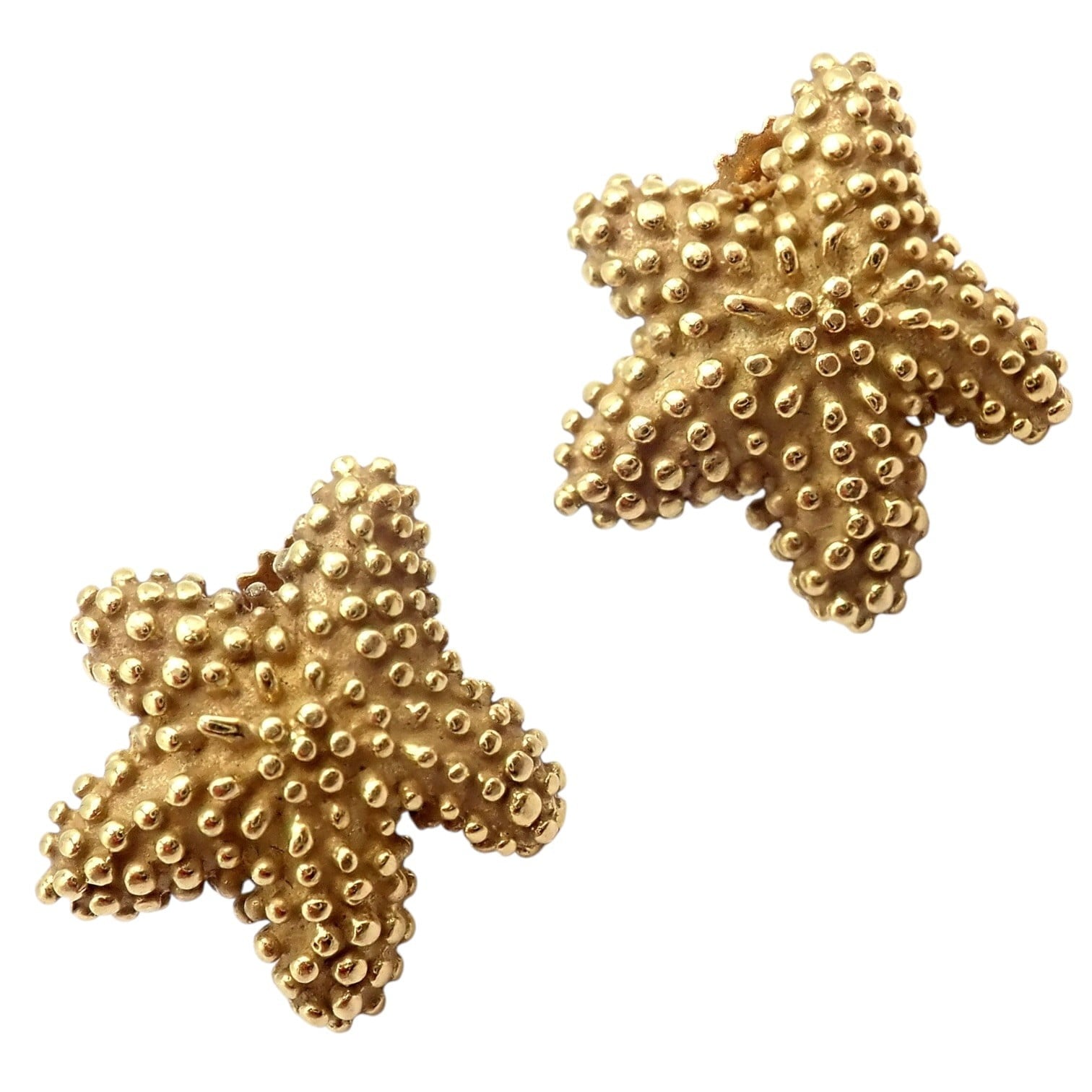 Tiffany & Co. Jewelry & Watches:Fine Jewelry:Earrings Rare! Vintage Tiffany & Co 18k Yellow Gold Bumpy Starfish Stud Earrings
