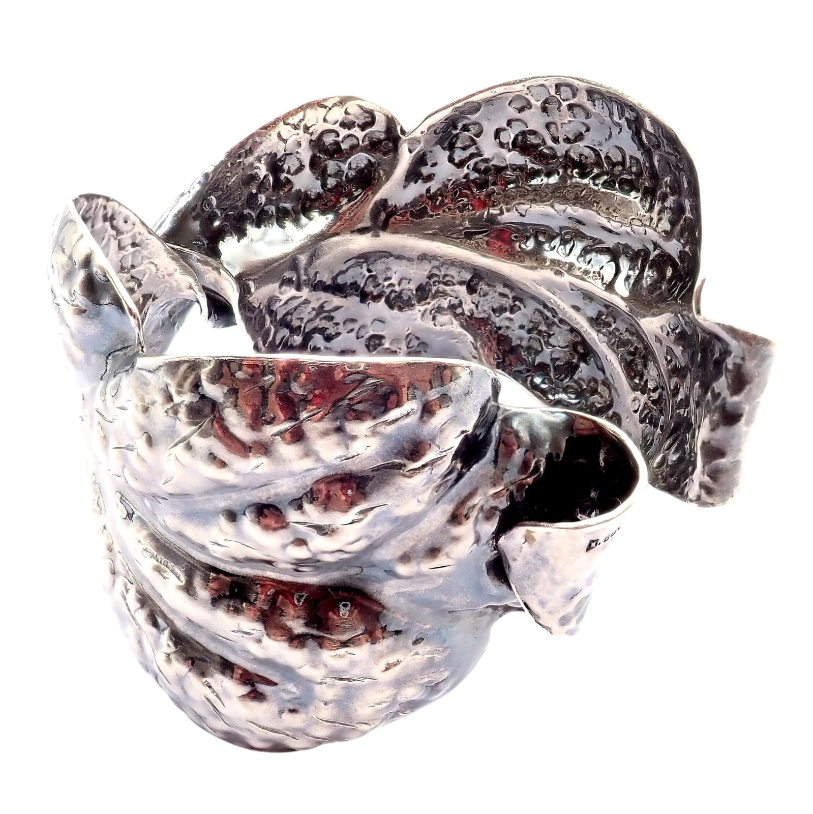 Buccellati Jewelry & Watches:Fine Jewelry:Bracelets & Charms Rare! Vintage Mario Buccellati Silver Magnolia Leaf Branch Cuff Bracelet