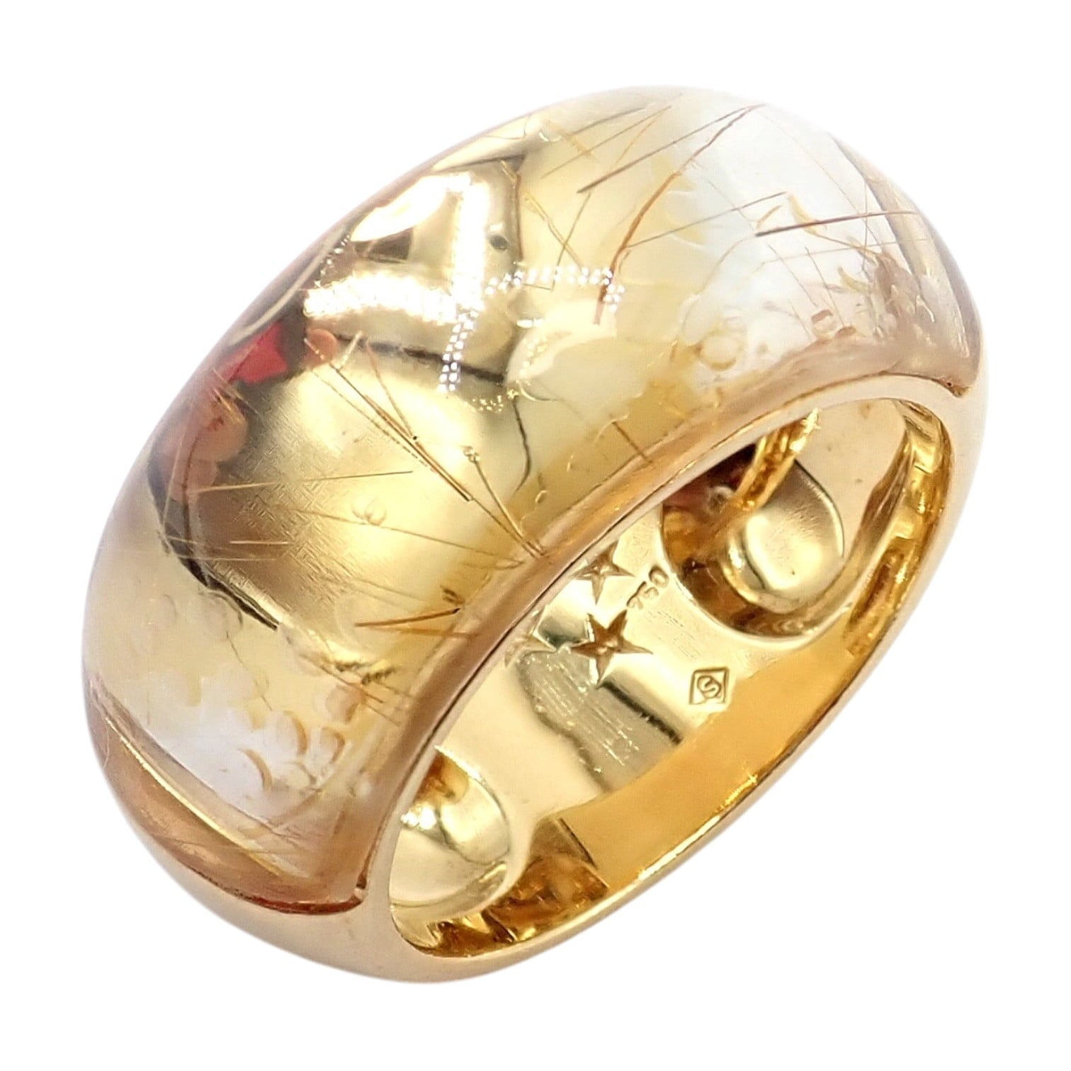 H.Stern Jewelry & Watches:Fine Jewelry:Rings Authentic! H. Stern 18k Yellow Gold Rutilated Quartz Ring sz 6.5