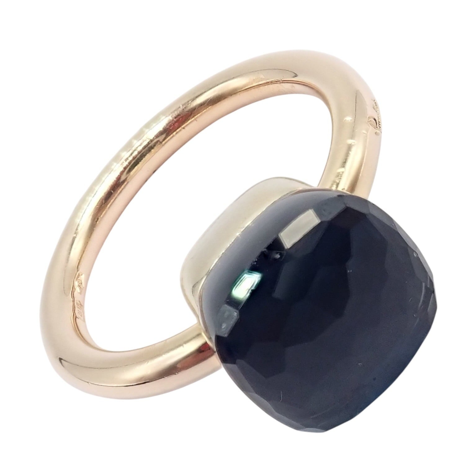 Pomellato Jewelry & Watches:Fine Jewelry:Rings Authentic! Pomellato 18k Yellow Gold Nudo Classic London Blue Topaz Ring Sz 8.25