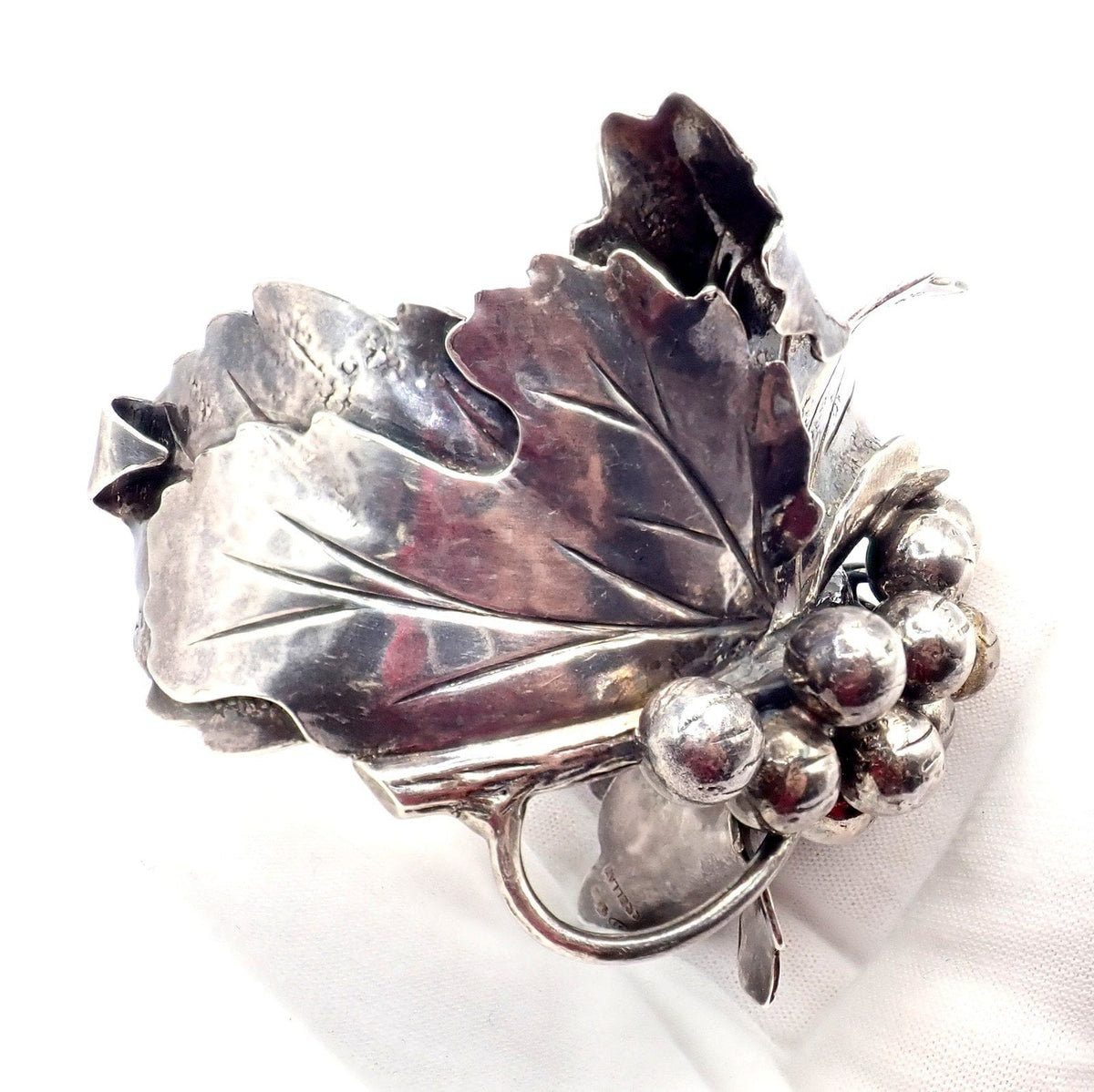 Buccellati Jewelry & Watches:Fine Jewelry:Bracelets & Charms Rare! Vintage Mario Buccellati Silver Berry Leaf Branch Wide Cuff Bracelet