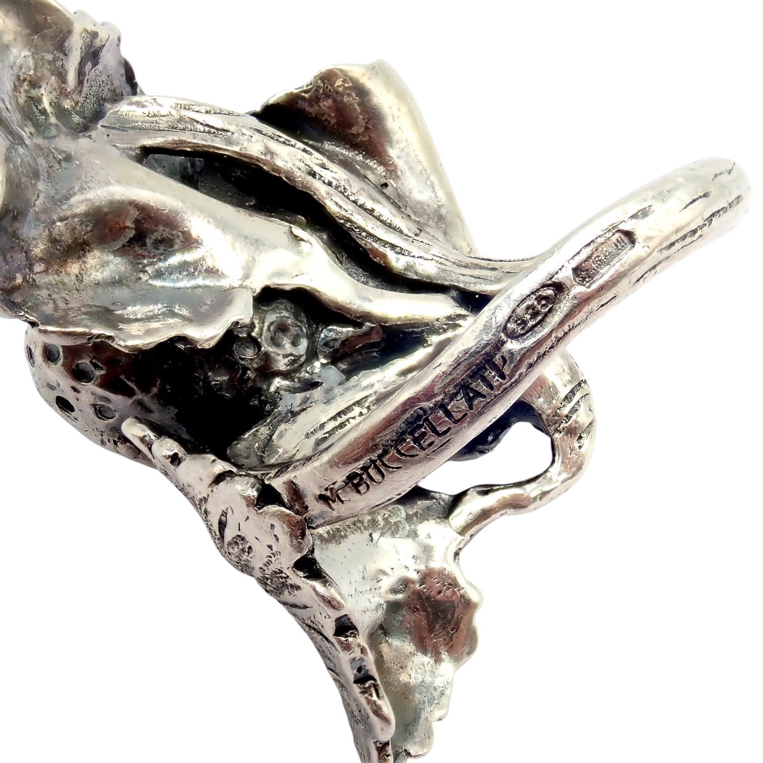 Buccellati Jewelry & Watches:Fine Jewelry:Rings Rare! Vintage Mario Buccellati Silver Strawberry Leaf Branch Ring Sz 7