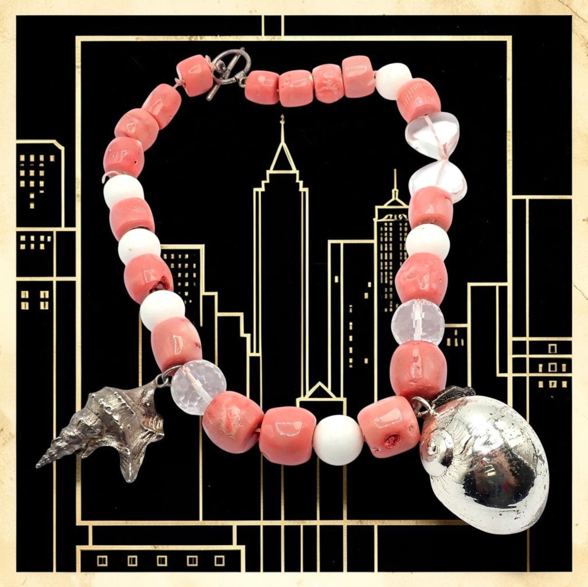 Buccellati Jewelry & Watches:Fine Jewelry:Necklaces & Pendants Rare! Vintage Mario Buccellati Free Time Silver Large Pink Coral Necklace 17.5"