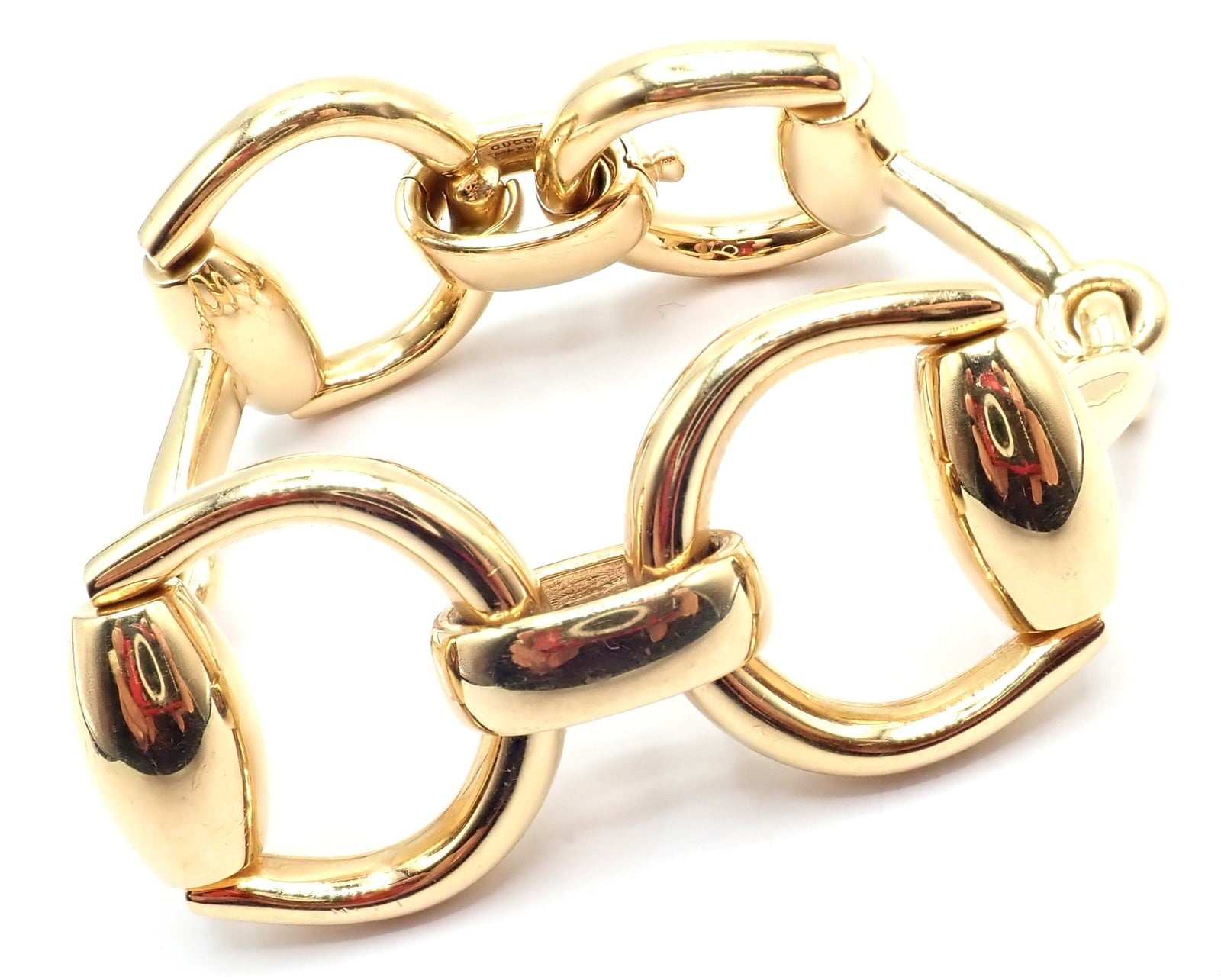Gucci Jewelry & Watches:Fine Jewelry:Bracelets & Charms Authentic! Gucci Equestrian 18k Yellow Gold Large Horsebit Link Bracelet