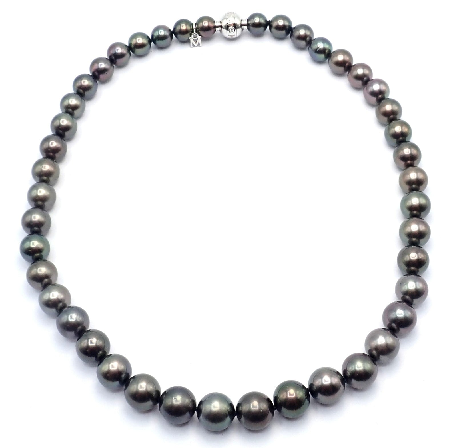 Mikimoto Jewelry & Watches:Fine Jewelry:Necklaces & Pendants Mikimoto 18k White Gold Diamond Large Tahitian South Sea Pearl Strand Necklace