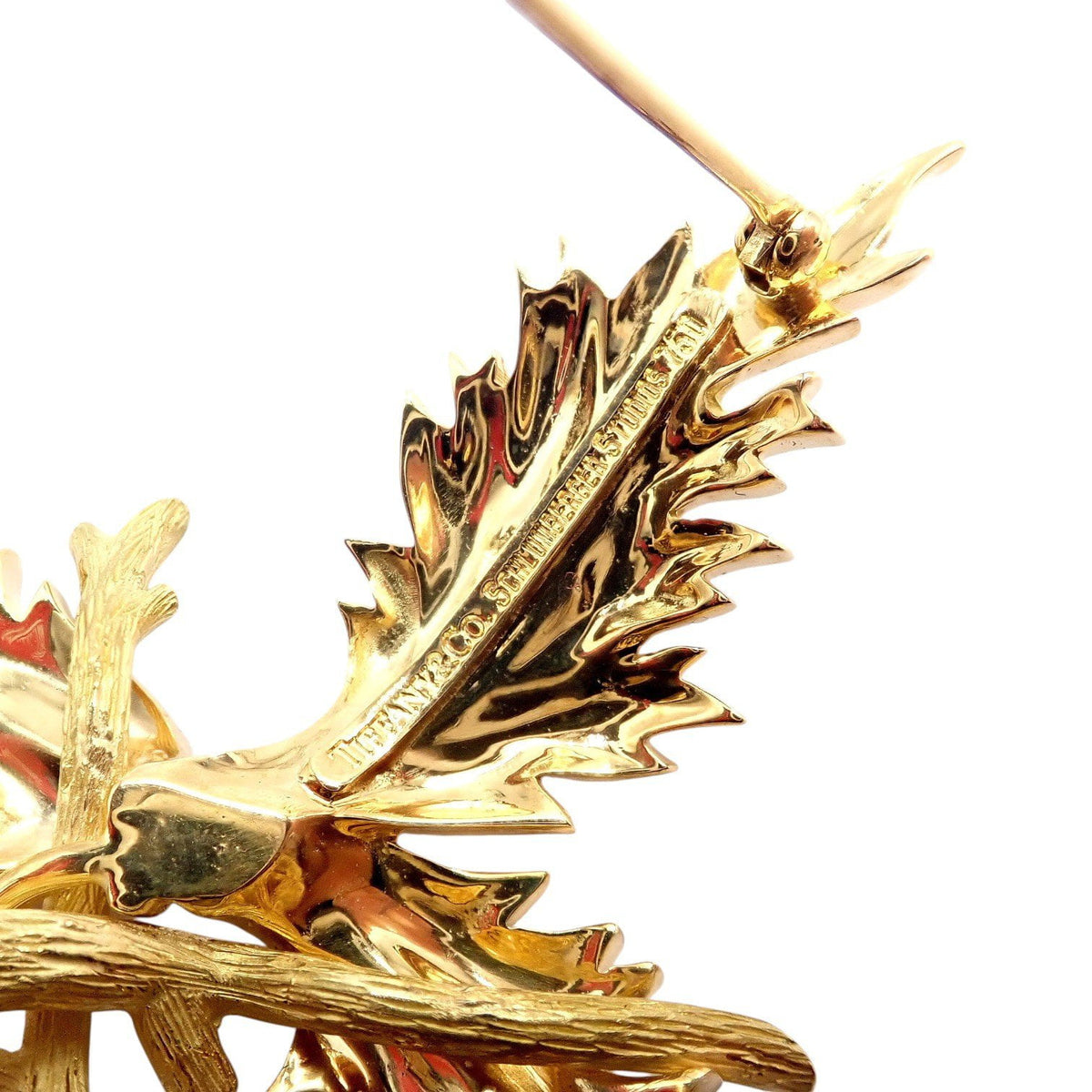 Tiffany & Co. Jewelry & Watches:Fine Jewelry:Brooches & Pins Vintage Tiffany & Co Schlumberger 18k Yellow Gold Large Leaf Brooch Pin