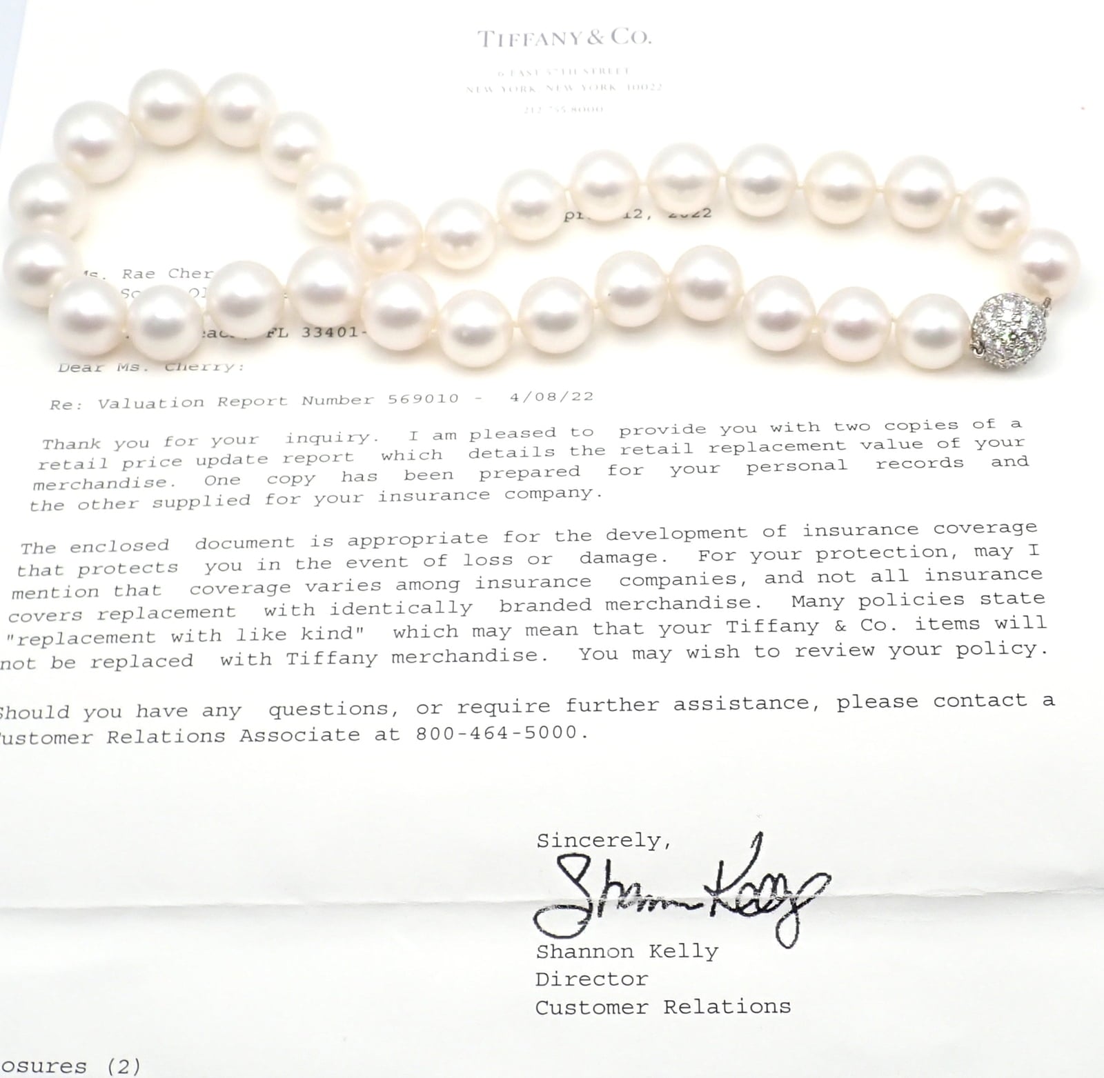 Tiffany & Co. Jewelry & Watches:Fine Jewelry:Necklaces & Pendants Authentic! Tiffany & Co Platinum Diamond South Sea Large Pearl Necklace Paper