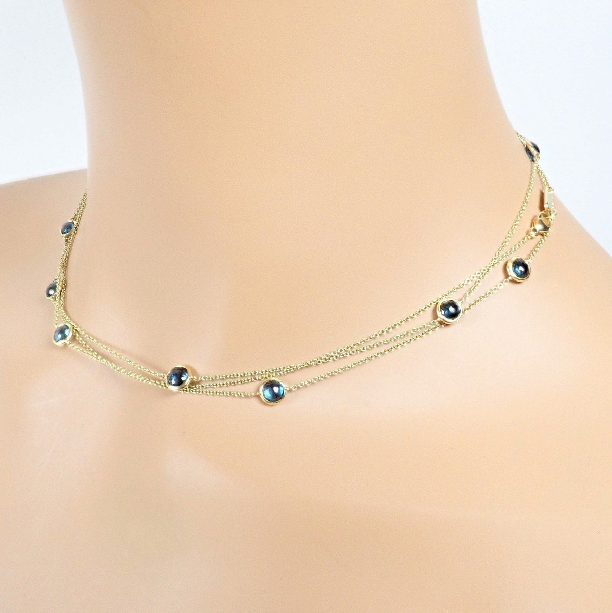 IPPOLITA Jewelry & Watches:Fine Jewelry:Necklaces & Pendants Ippolita 18k Yellow Gold 14 Station Blue Sapphire 48" Long Lollipop Necklace