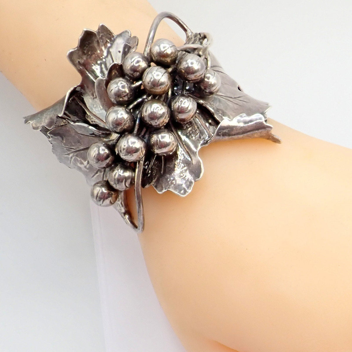Buccellati Jewelry & Watches:Fine Jewelry:Bracelets & Charms Rare! Vintage Mario Buccellati Silver Berry Leaf Branch Wide Cuff Bracelet