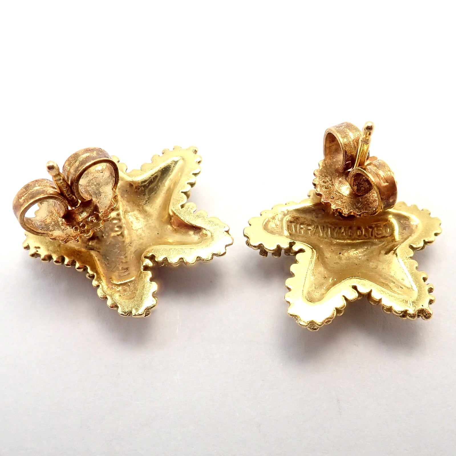 Tiffany & Co. Jewelry & Watches:Fine Jewelry:Earrings Rare! Vintage Tiffany & Co 18k Yellow Gold Bumpy Starfish Stud Earrings