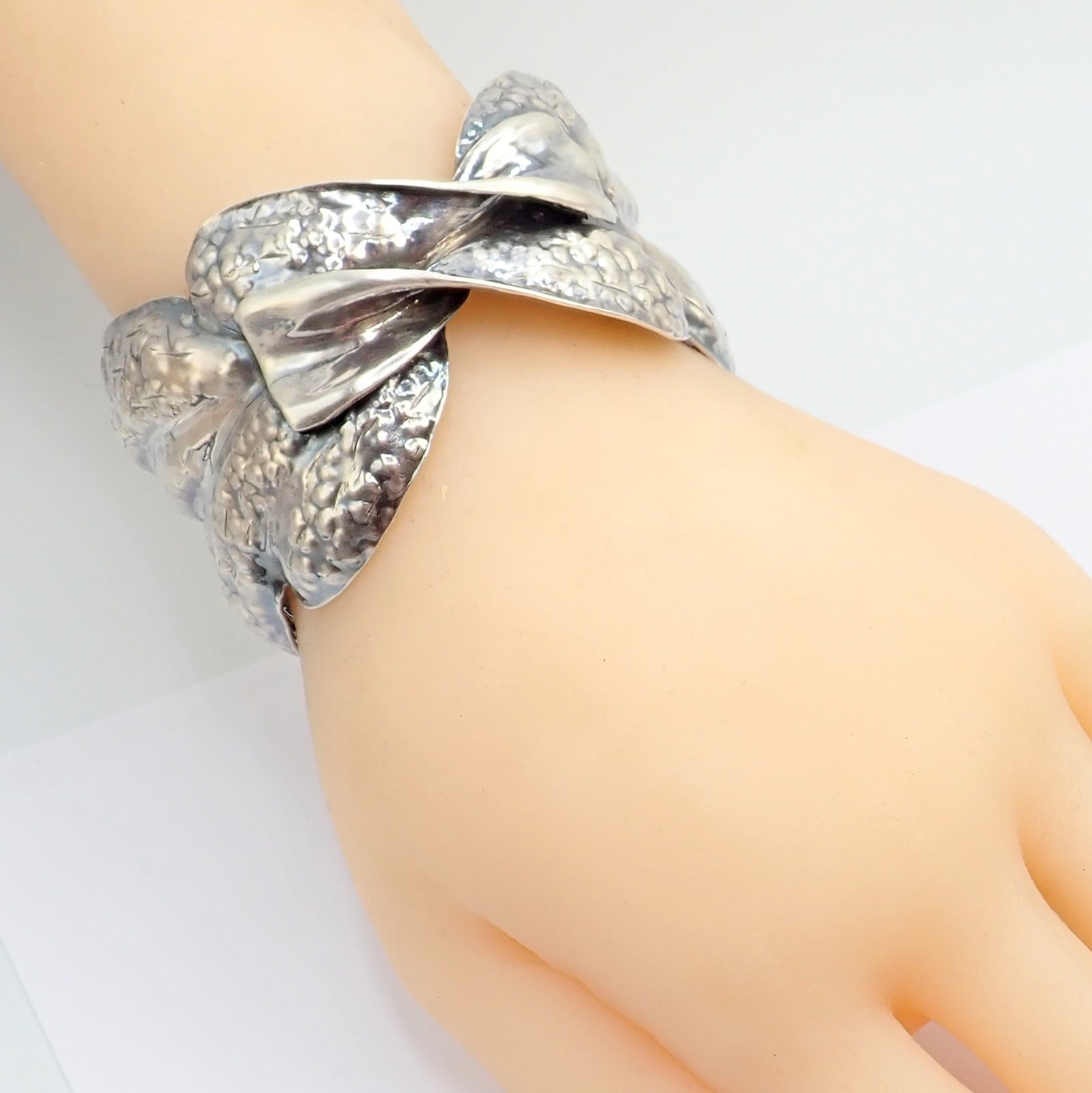 Buccellati Jewelry & Watches:Fine Jewelry:Bracelets & Charms Rare! Vintage Mario Buccellati Silver Magnolia Leaf Branch Cuff Bracelet