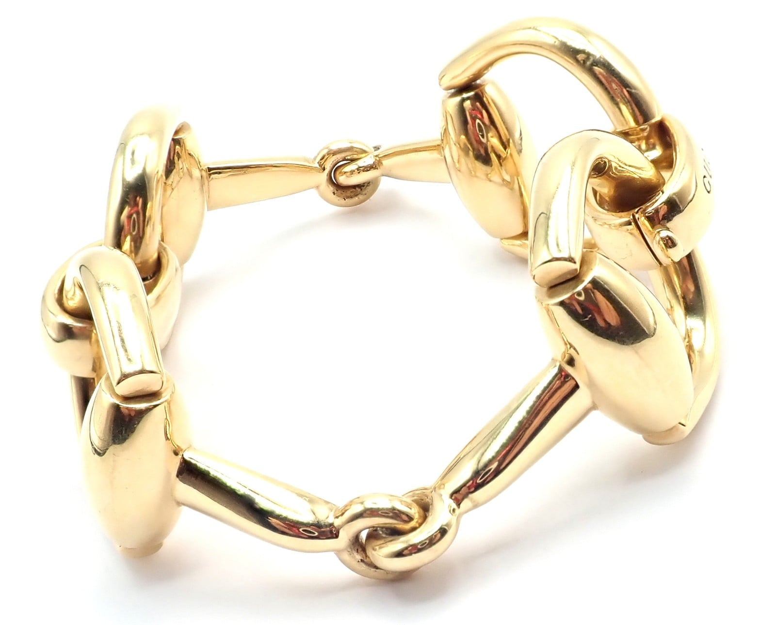 Gucci Jewelry & Watches:Fine Jewelry:Bracelets & Charms Authentic! Gucci Equestrian 18k Yellow Gold Large Horsebit Link Bracelet