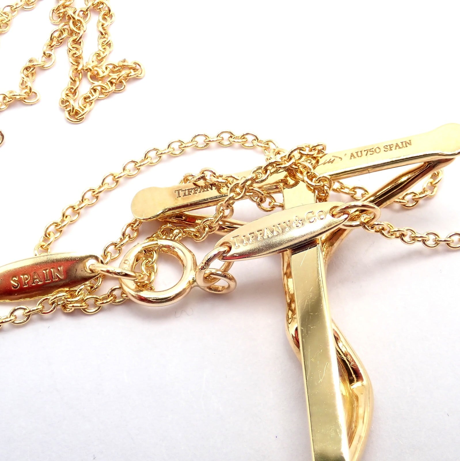 Tiffany & Co. Jewelry & Watches:Fine Jewelry:Necklaces & Pendants Vintage! Tiffany & Co Peretti 18k Gold Jesus Rosary Cross Pendant Necklace
