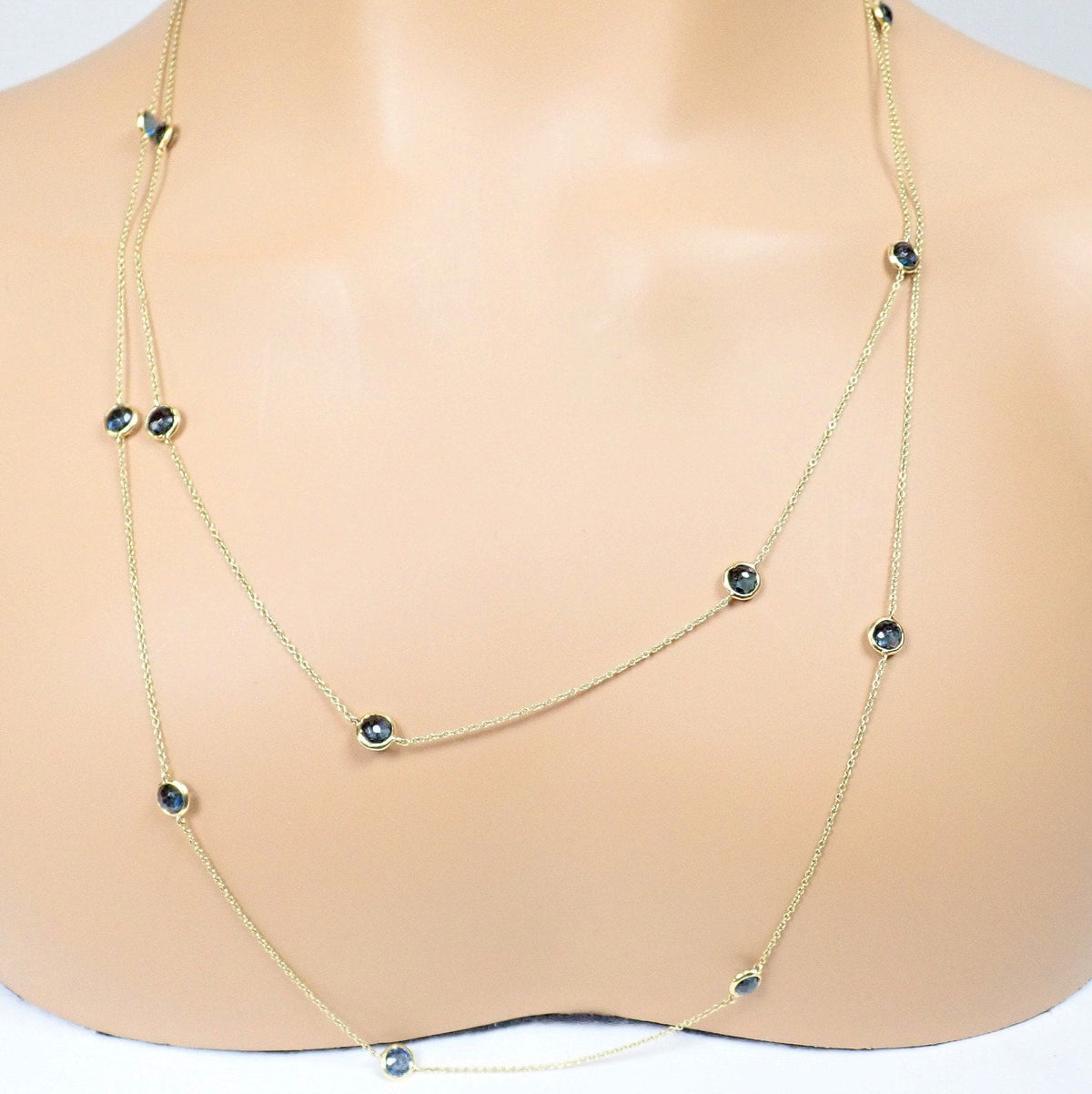 IPPOLITA Jewelry & Watches:Fine Jewelry:Necklaces & Pendants Ippolita 18k Yellow Gold 14 Station Blue Sapphire 48" Long Lollipop Necklace