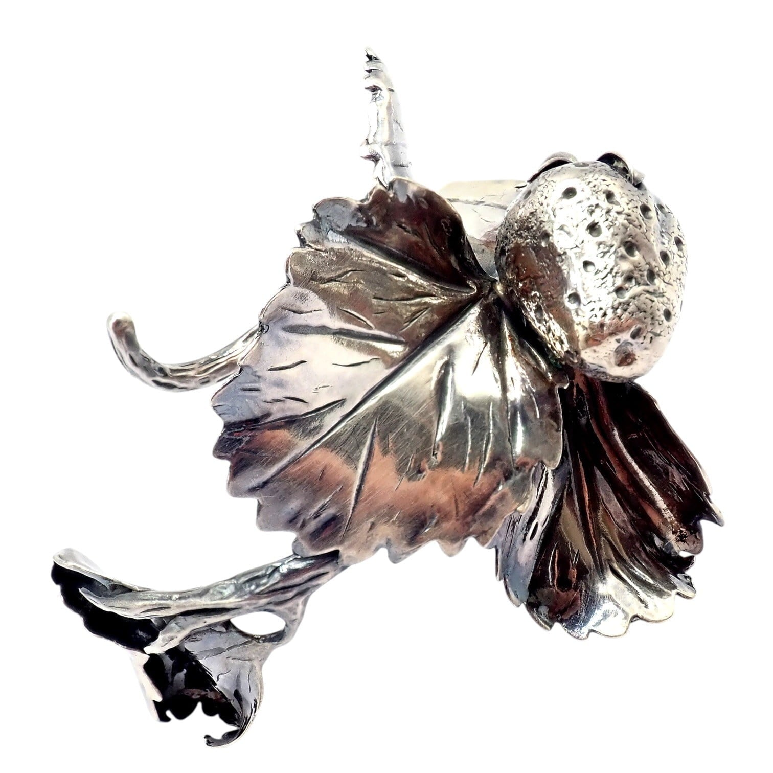 Buccellati Jewelry & Watches:Fine Jewelry:Bracelets & Charms Rare! Vintage Mario Buccellati Silver Strawberry Leaf Branch Cuff Bracelet
