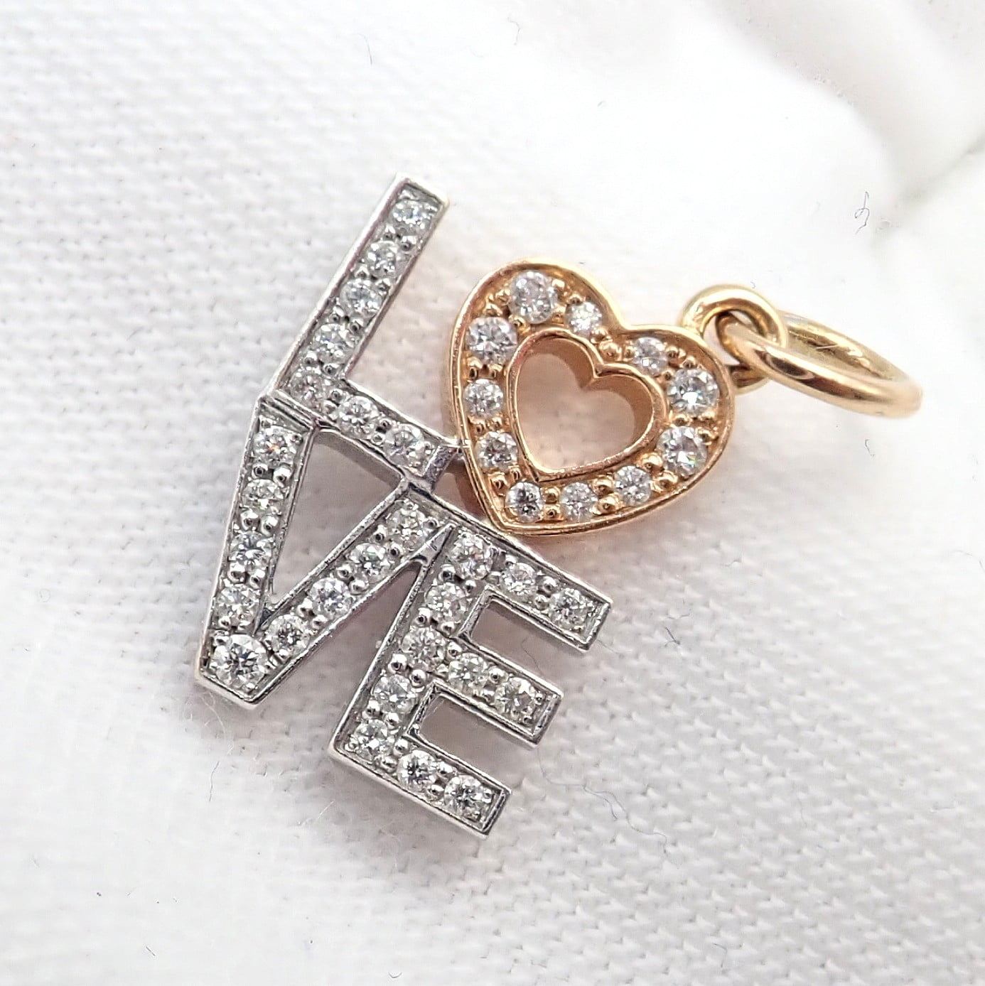 Tiffany & Co. Jewelry & Watches:Fine Jewelry:Necklaces & Pendants Tiffany & Co. 18k Yellow + White Gold LOVE Philadelphia Diamond Pendant Charm