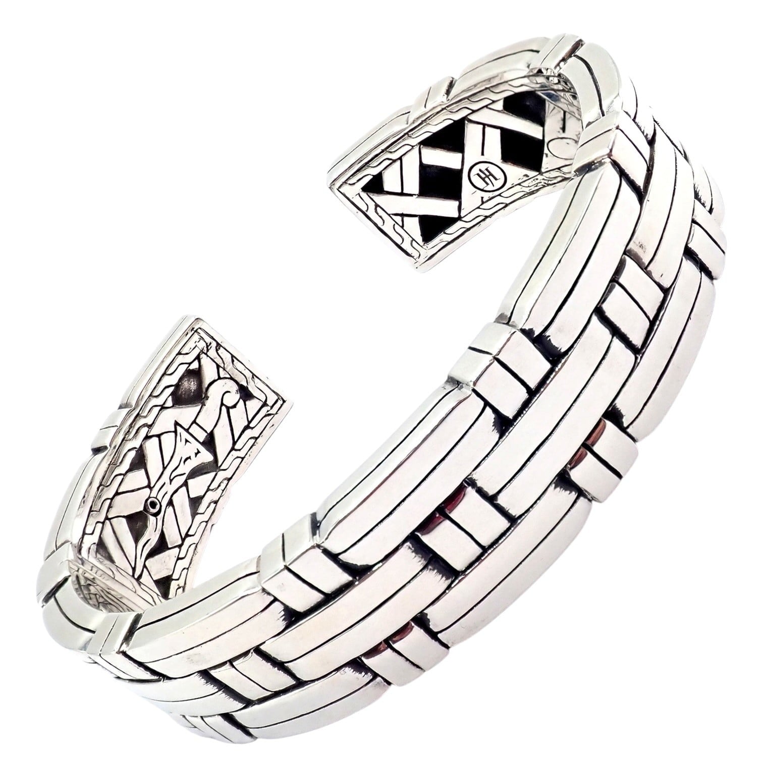 John Hardy Jewelry & Watches:Fine Jewelry:Bracelets & Charms Authentic! John Hardy JH Silver Wide Classic Bamboo Large Mens XL Cuff Bracelet