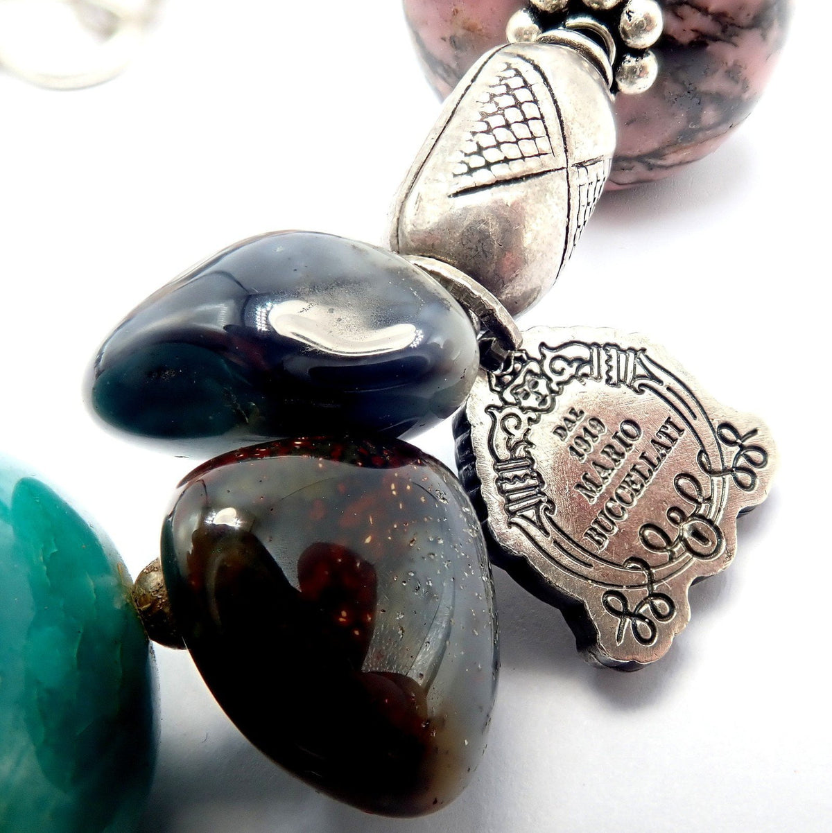 Buccellati Jewelry & Watches:Fine Jewelry:Necklaces & Pendants Rare! Mario Buccellati Free Time Silver Large Snake Turtle River Stone Necklace