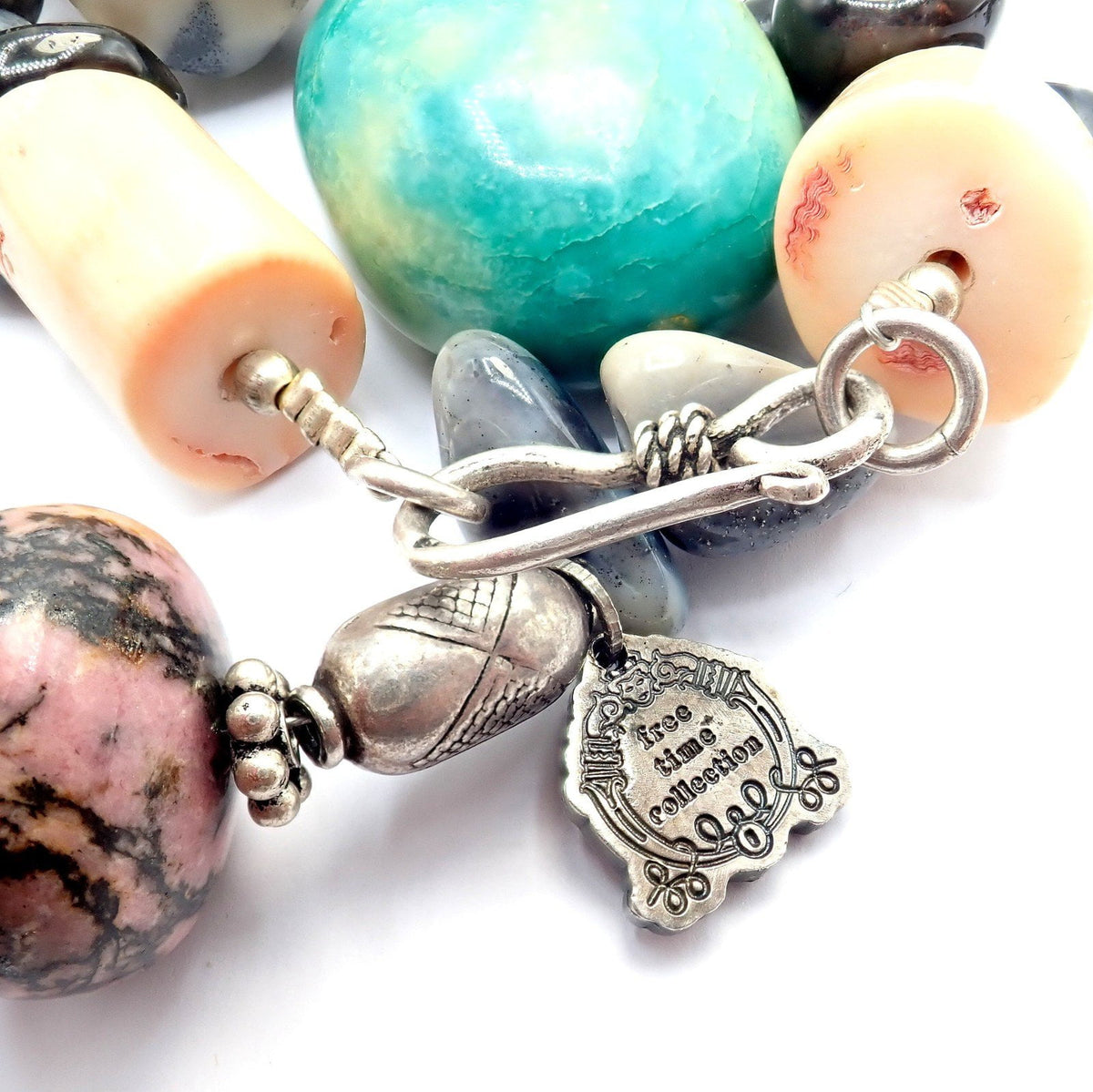 Buccellati Jewelry & Watches:Fine Jewelry:Necklaces & Pendants Rare! Mario Buccellati Free Time Silver Large Snake Turtle River Stone Necklace