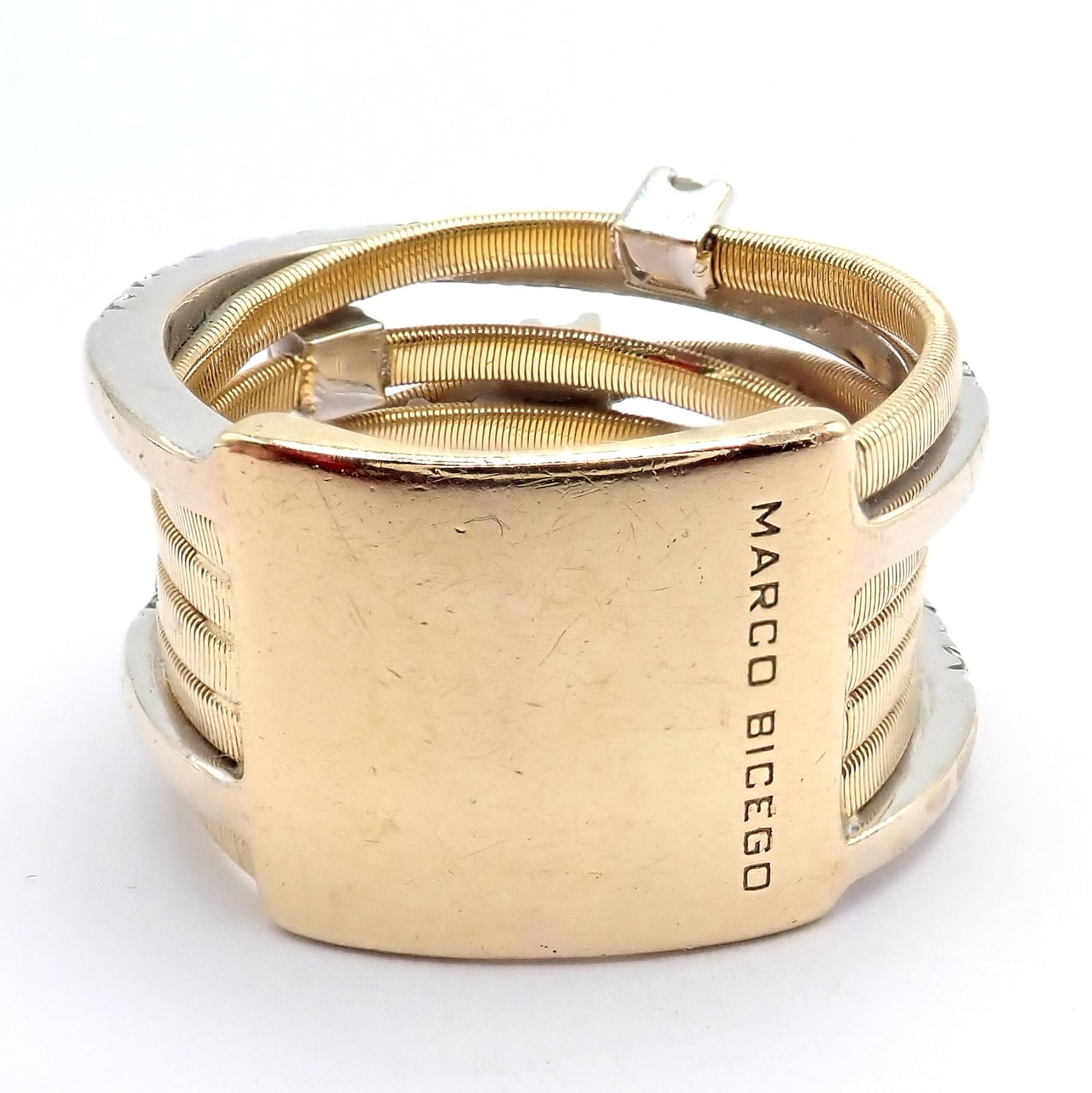 Marco Bicego Jewelry & Watches:Fine Jewelry:Rings Authentic! Marco Bicego 18k Yellow White Gold Diamond 7 Row Goa Ring sz 6.5