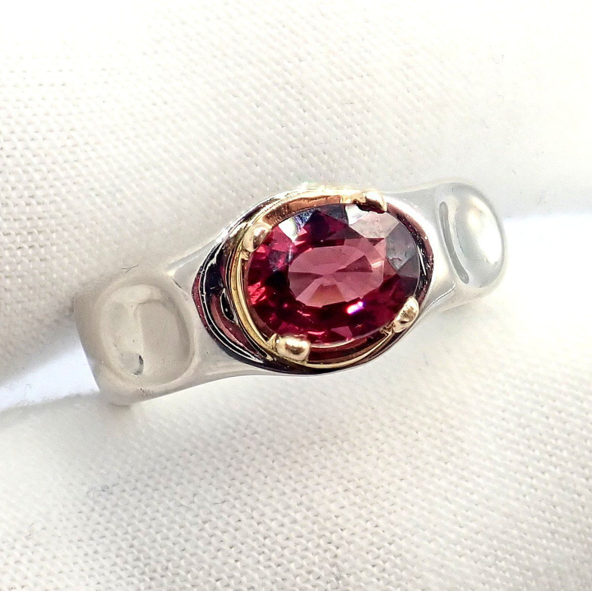 Tiffany & Co. Jewelry & Watches:Vintage & Antique Jewelry:Rings Tiffany & Co. Platinum 18k Yellow Gold Picasso Pink Tourmaline Groove Ring