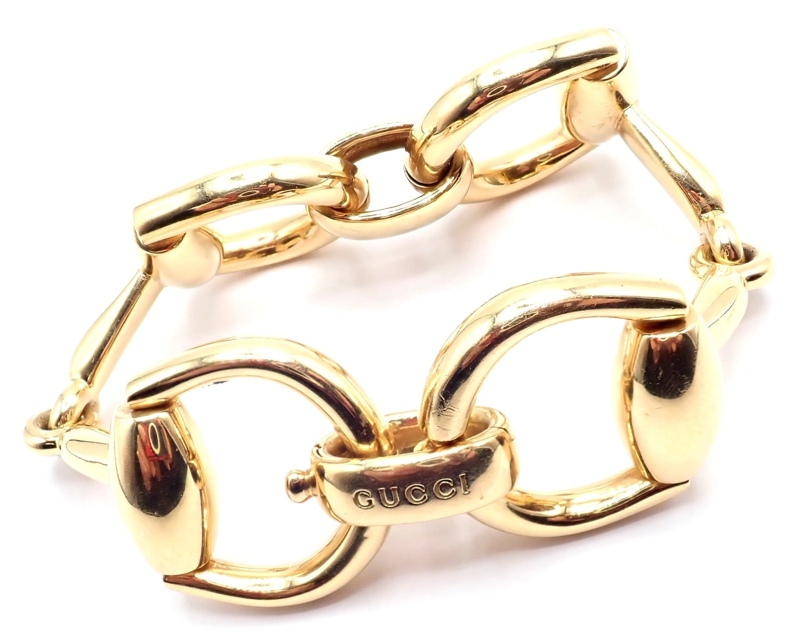 Gucci Jewelry & Watches:Fine Jewelry:Bracelets & Charms Authentic! Gucci Equestrian 18k Yellow Gold Large Horsebit Link Bracelet