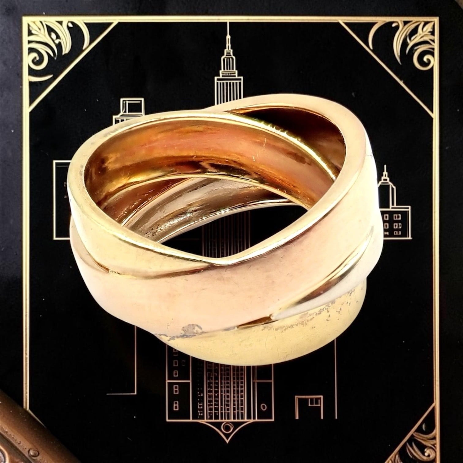 H.Stern Jewelry & Watches:Fine Jewelry:Rings Authentic! H. Stern 18k Tricolor Gold Stacked Band Ring sz 6