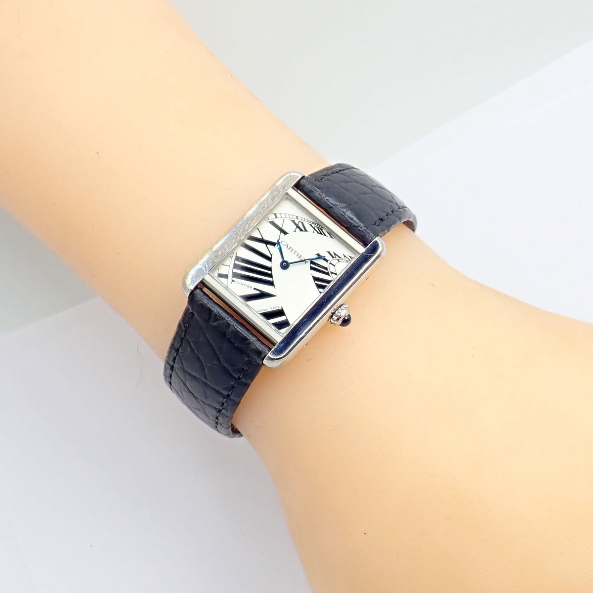 Cartier Jewelry & Watches:Watches, Parts & Accessories:Watches:Wristwatches Rare! Cartier Tank SS Solo Piano Dial Watch 2011 Box + Papers Ref W5200018