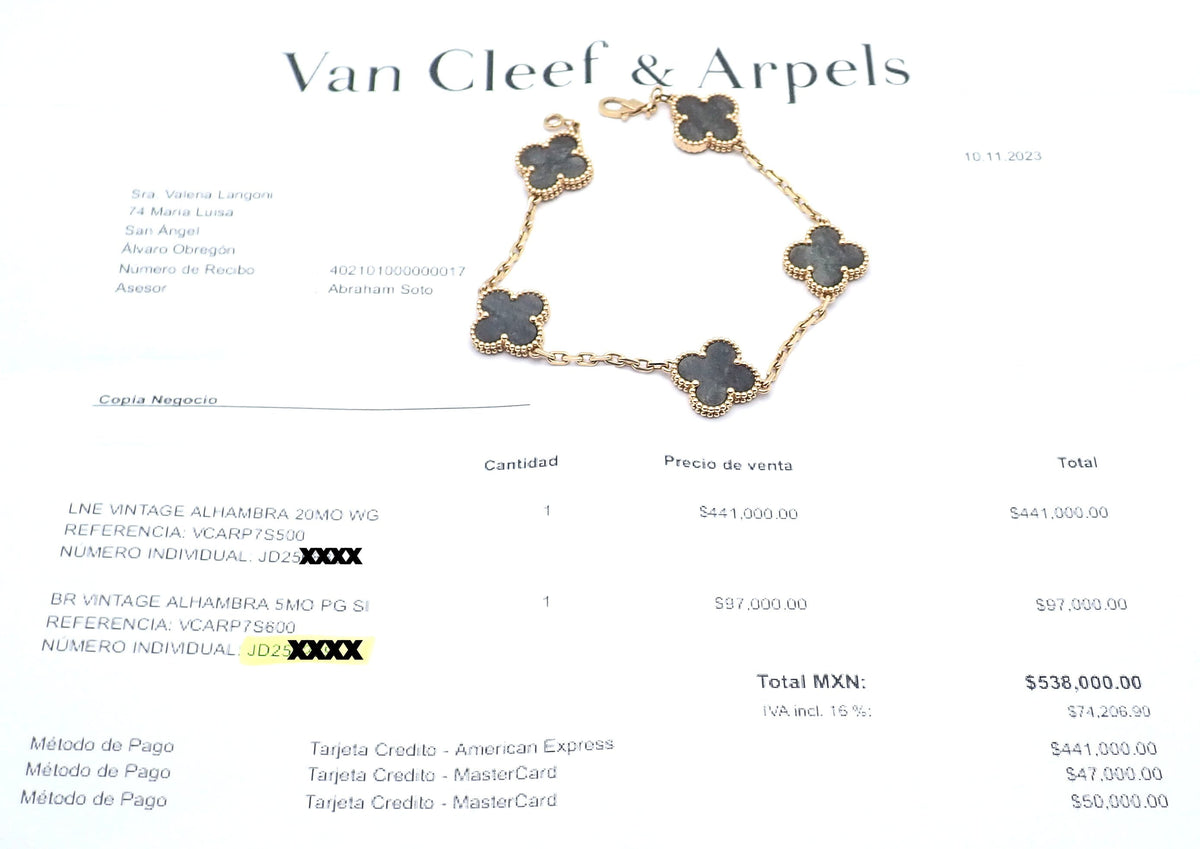Van Cleef & Arpels Jewelry & Watches:Fine Jewelry:Bracelets & Charms Authentic! Van Cleef & Arpels Alhambra 18k Rose Gold Obsidian Bracelet Cert.