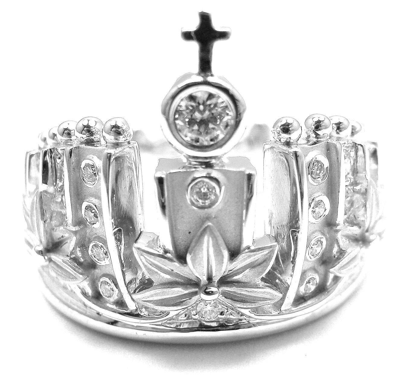 Carrera Y Carrera Jewelry & Watches:Fine Jewelry:Rings New! Authentic! Carrera Y Carrera 18k White Gold Mi Princess Crown Diamond Ring