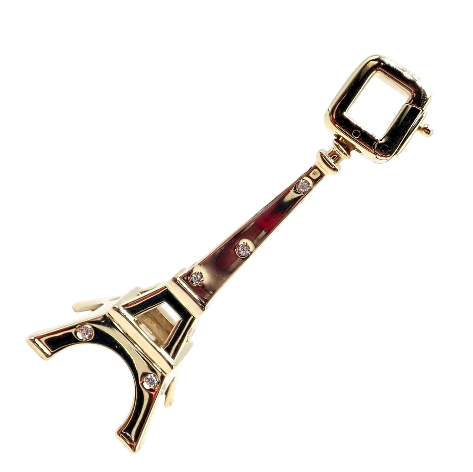 Vintage Louis Vuitton 18k Yellow Gold Large Eiffel Tower Diamond Charm Pendant | Fortrove