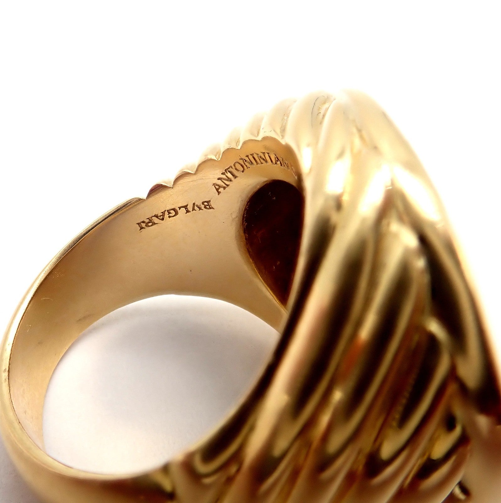 Rare! Bvlgari Bulgari 18k Gold Diamond Monete Antique Large Coin Signet Ring | Fortrove