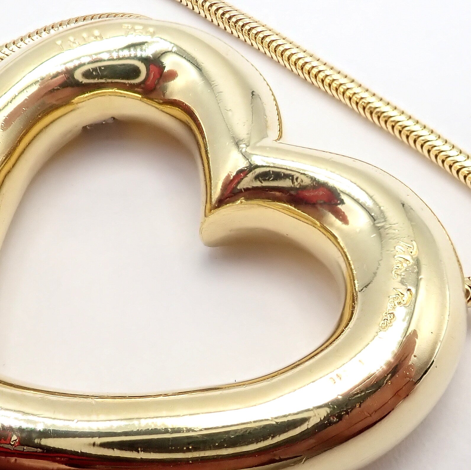 Vintage Tiffany & Co Picasso 18k Yellow Gold Diamond Large Heart Necklace | Fortrove
