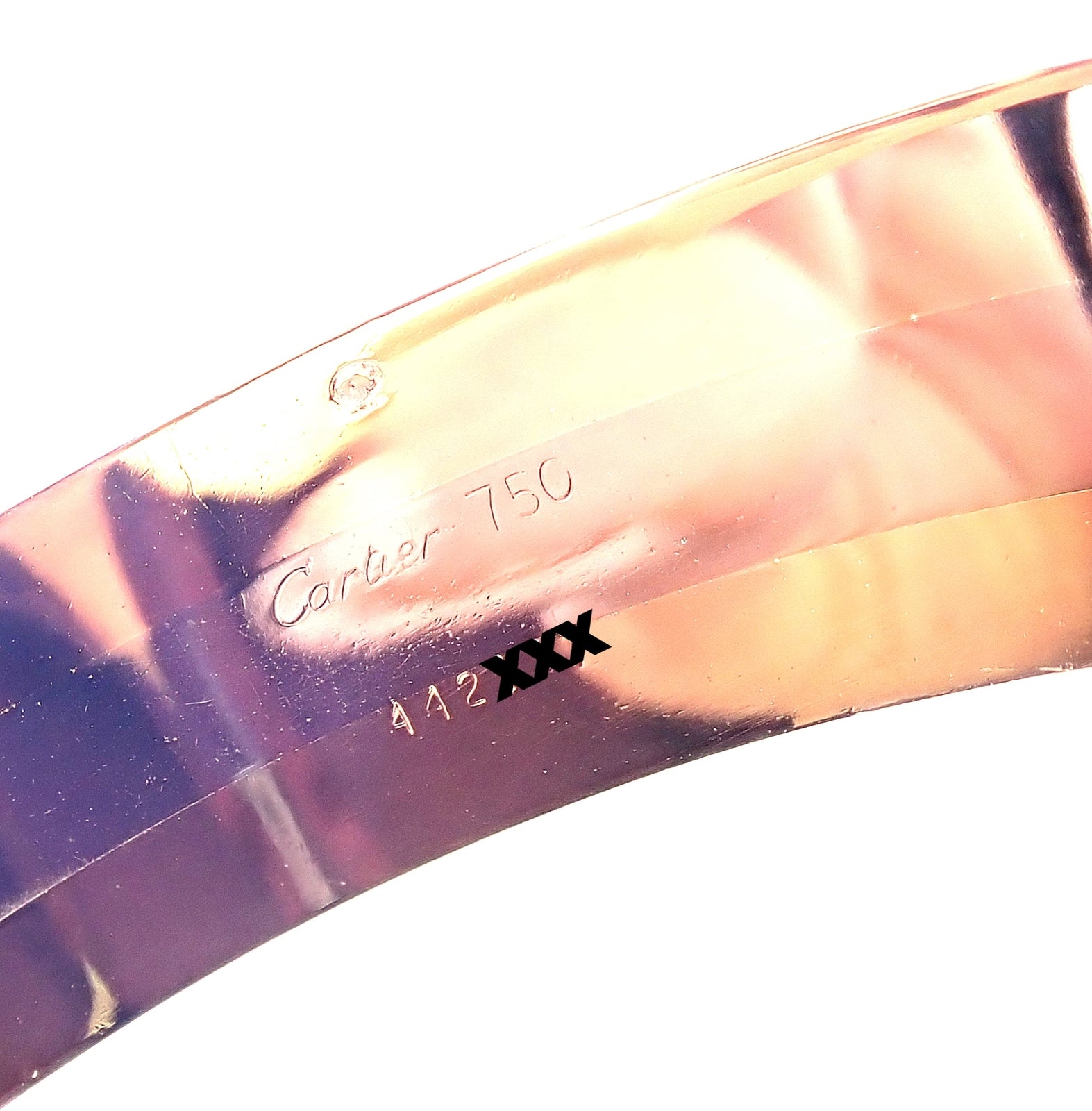 Authentic! Cartier 18k Tri-Color Gold Double C Wide Cuff Bangle Bracelet | Fortrove