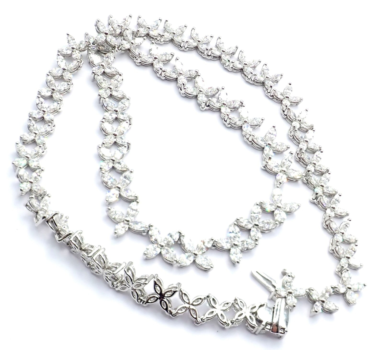 Tiffany & Co. Jewelry & Watches:Fine Jewelry:Necklaces & Pendants Authentic Tiffany & Co Victoria Platinum Graduated Marque Shape Diamond Necklace