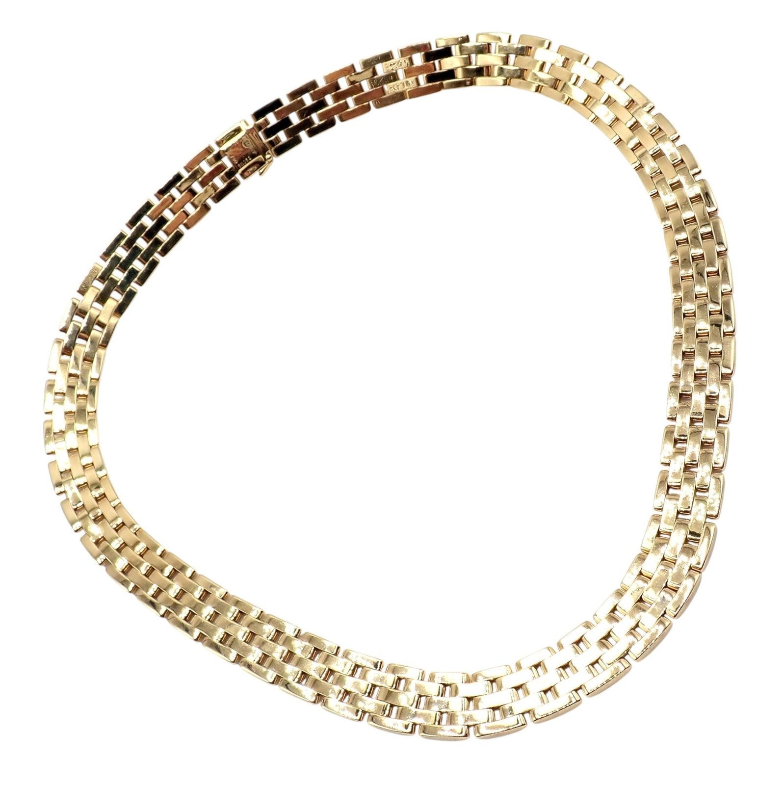 Cartier 5 Row Maillon Panther Panthere 18k Yellow Gold 20" Long Necklace Paper | Fortrove