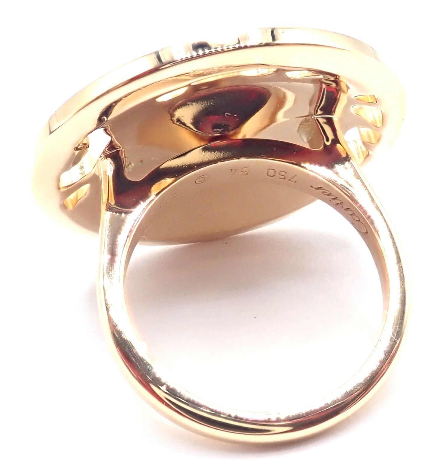 Authentic! Cartier Panther 18k Yellow Gold Diamond Lacquer Tsavorite Ring | Fortrove