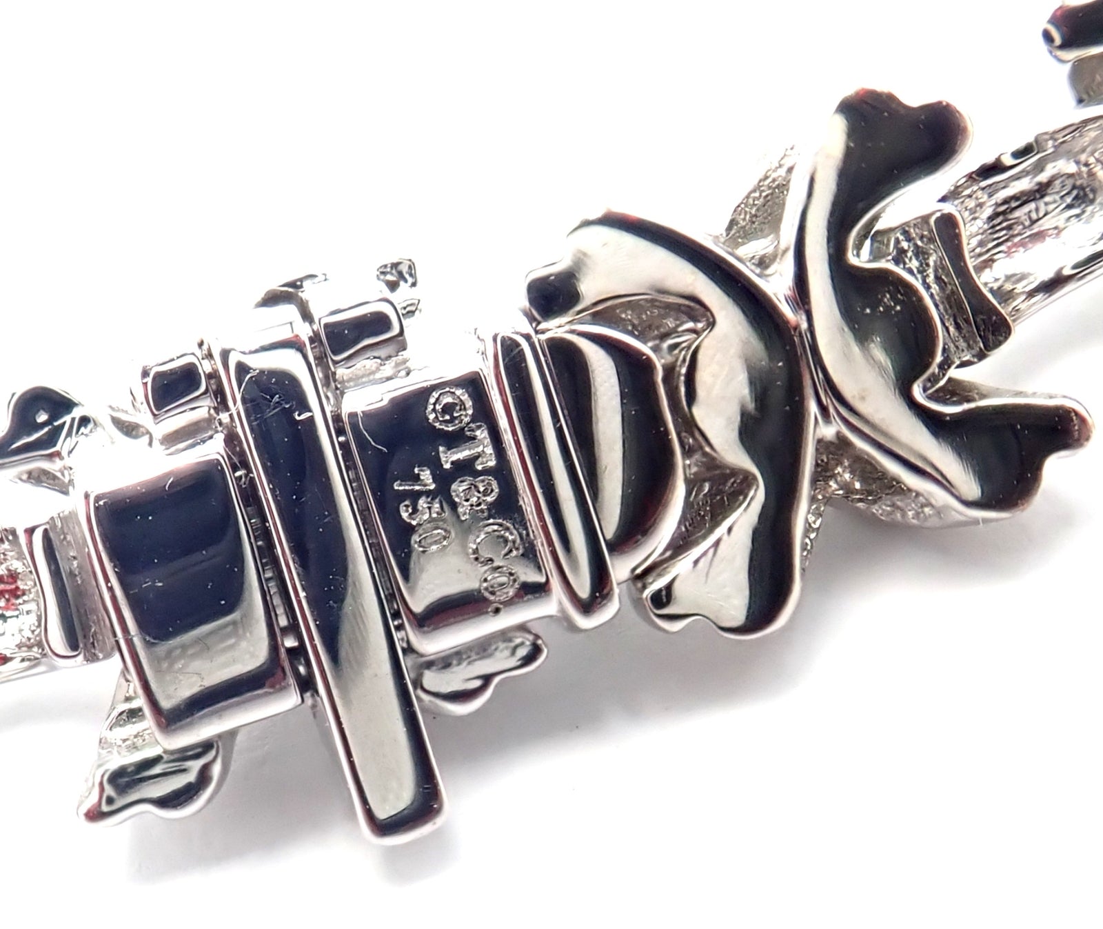 Authentic! Tiffany & Co 18k White Gold Diamond Cluster Signature X Link Necklace | Fortrove